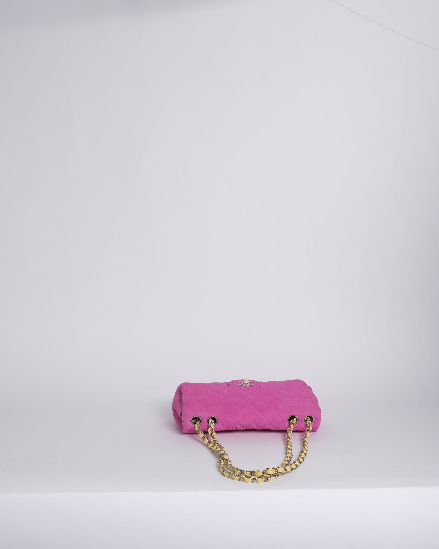 Chanel Pink & Yellow Coco Beach Mesh Leather Chain Flap SHW