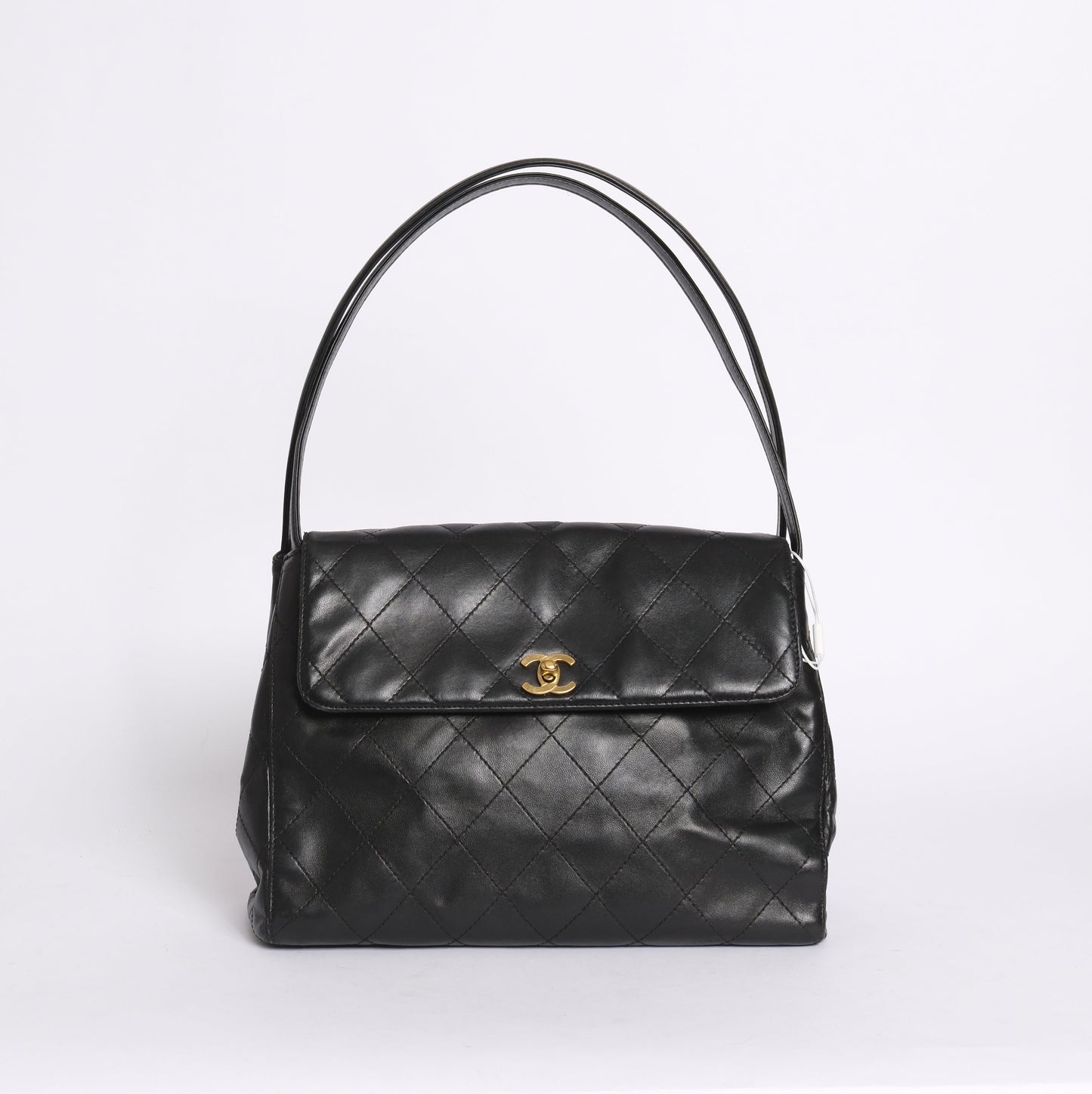 Chanel Black Lambskin Double Arc Handle Shoulder Bag