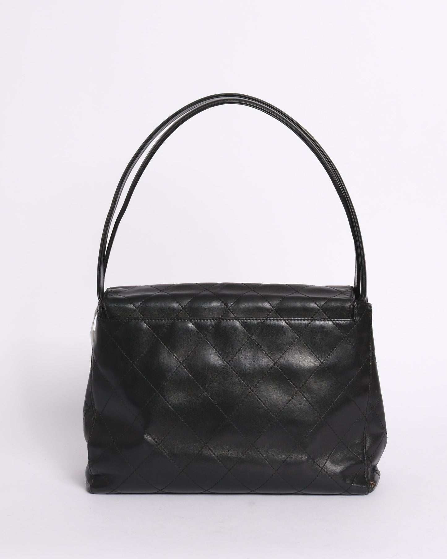 Chanel Black Lambskin Double Arc Handle Shoulder Bag