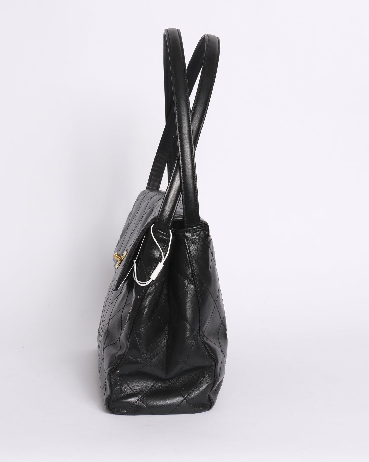 Chanel Black Lambskin Double Arc Handle Shoulder Bag