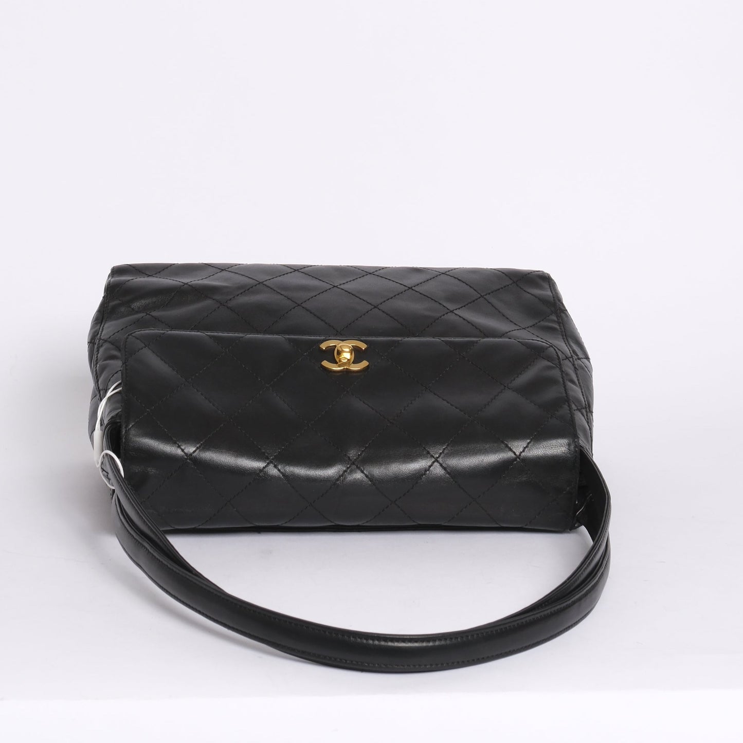 Chanel Black Lambskin Double Arc Handle Shoulder Bag