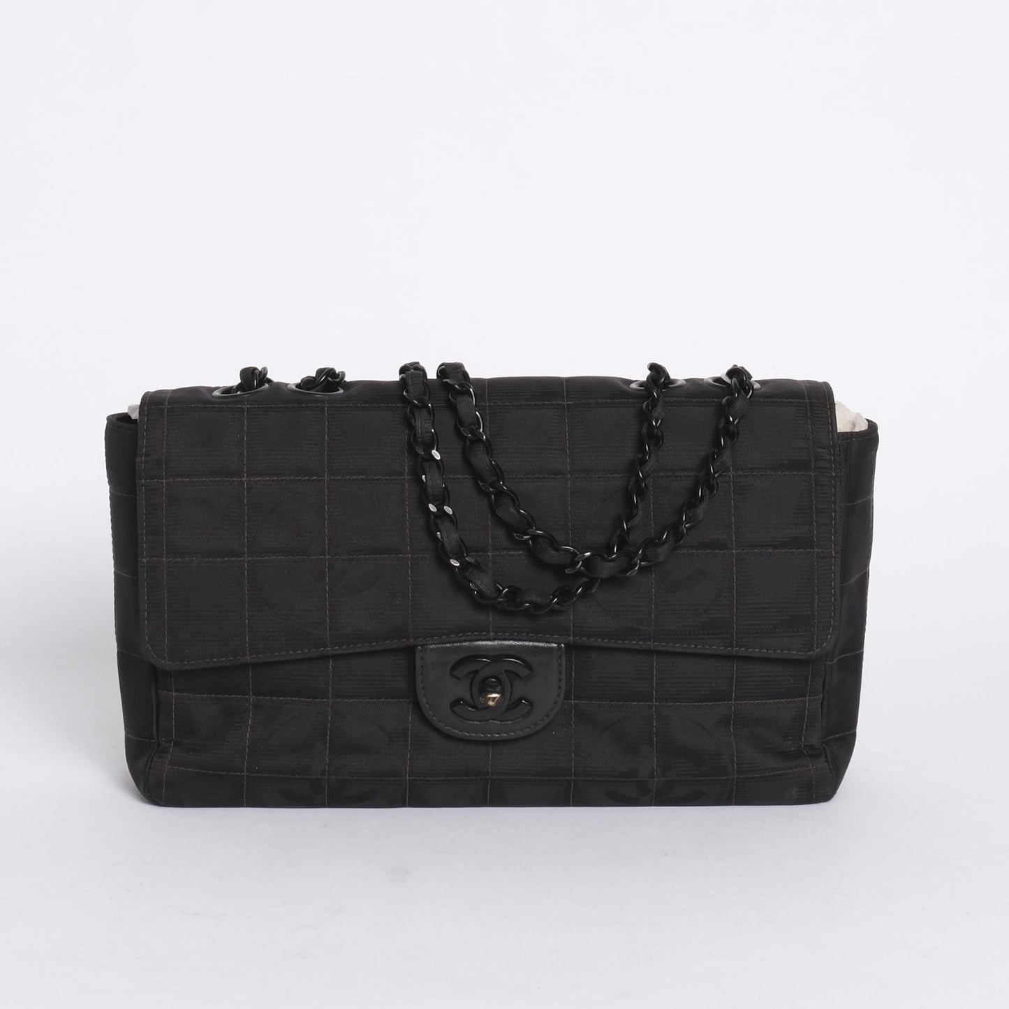Chanel Black Travel Line Nylon Flap