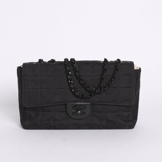 Chanel Black Travel Line Nylon Flap