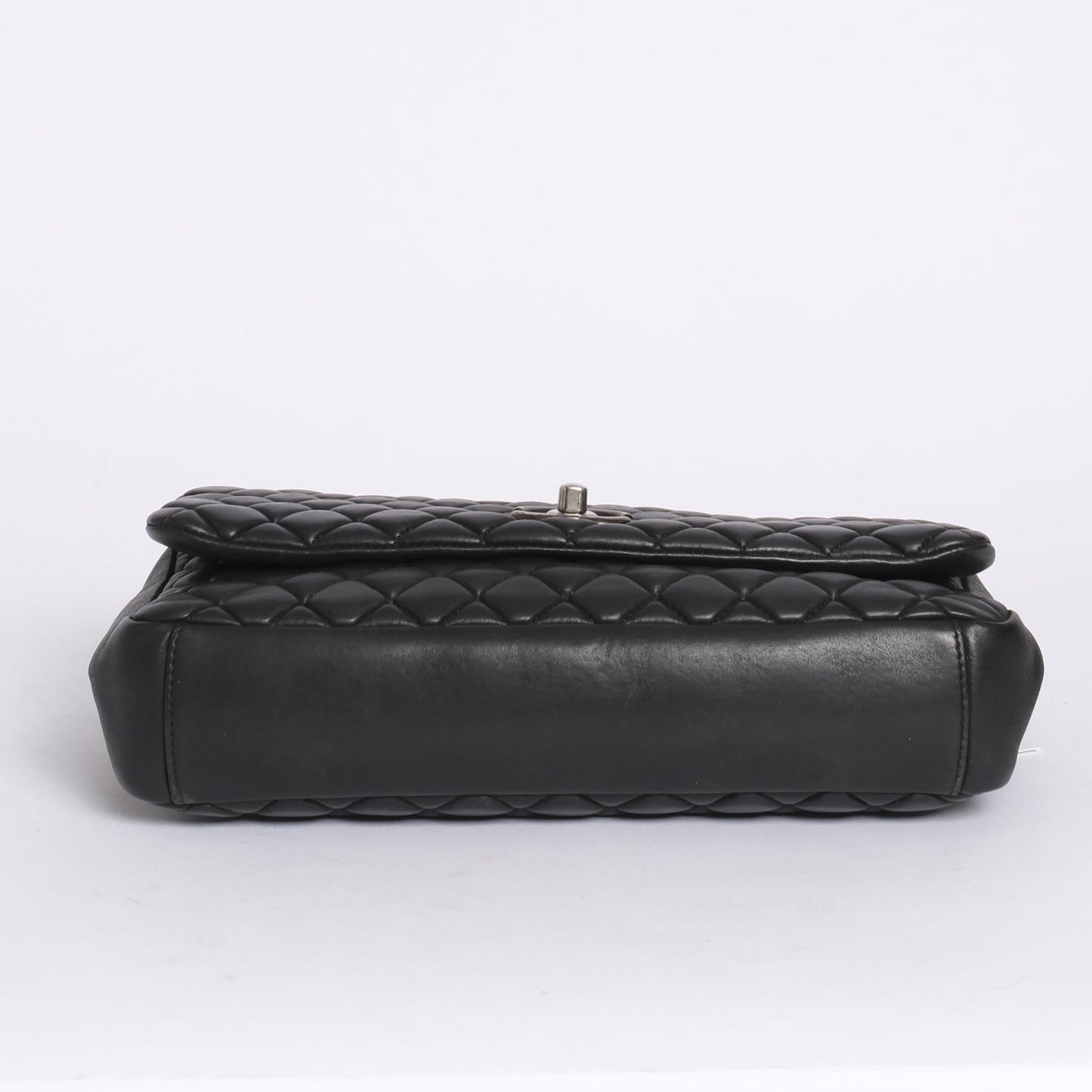 Chanel Black Lambskin Leather Mini Quilted Flap SHW