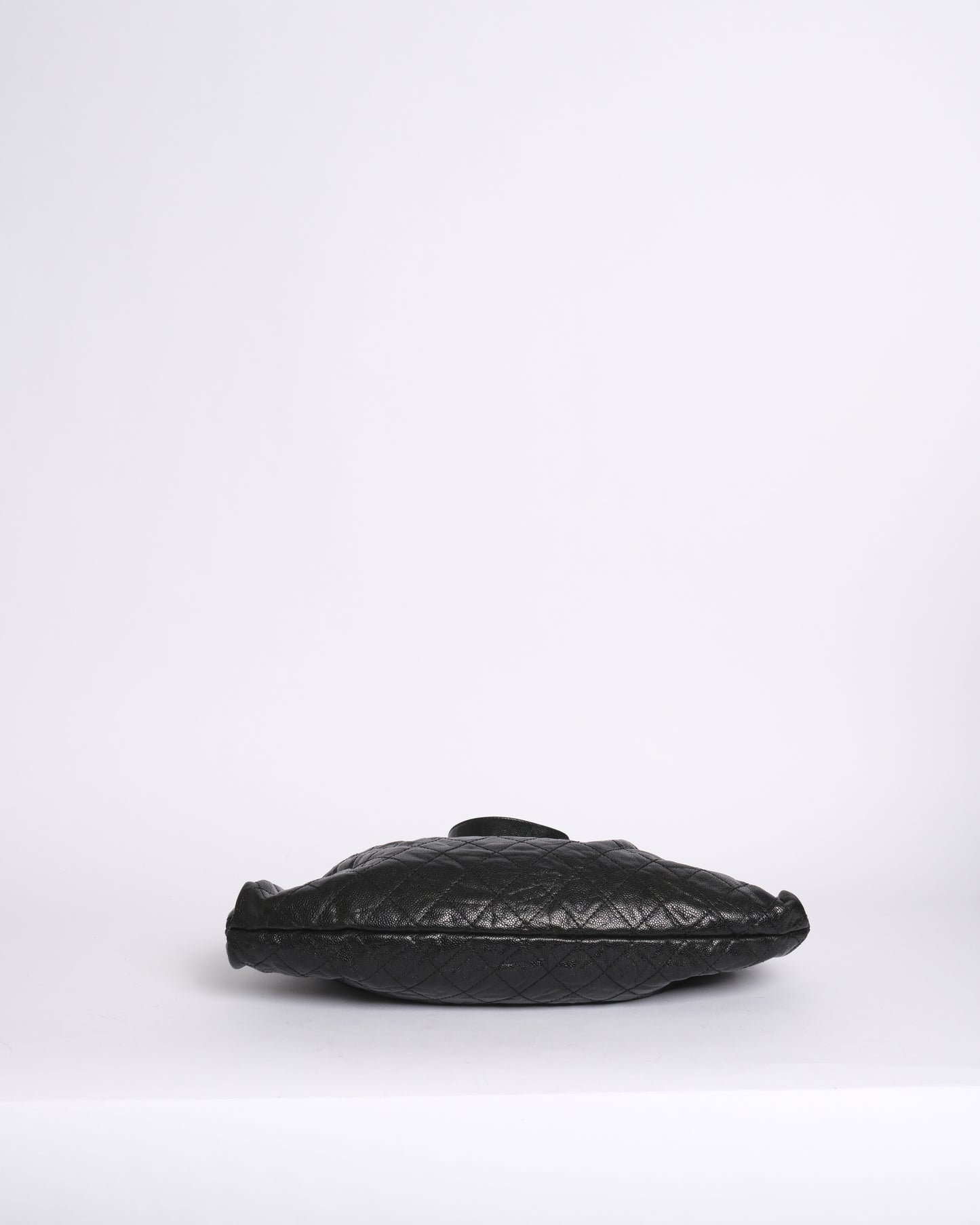 Chanel Black Caviar Leather Quilted Elastic CC Hobo Bag SHW