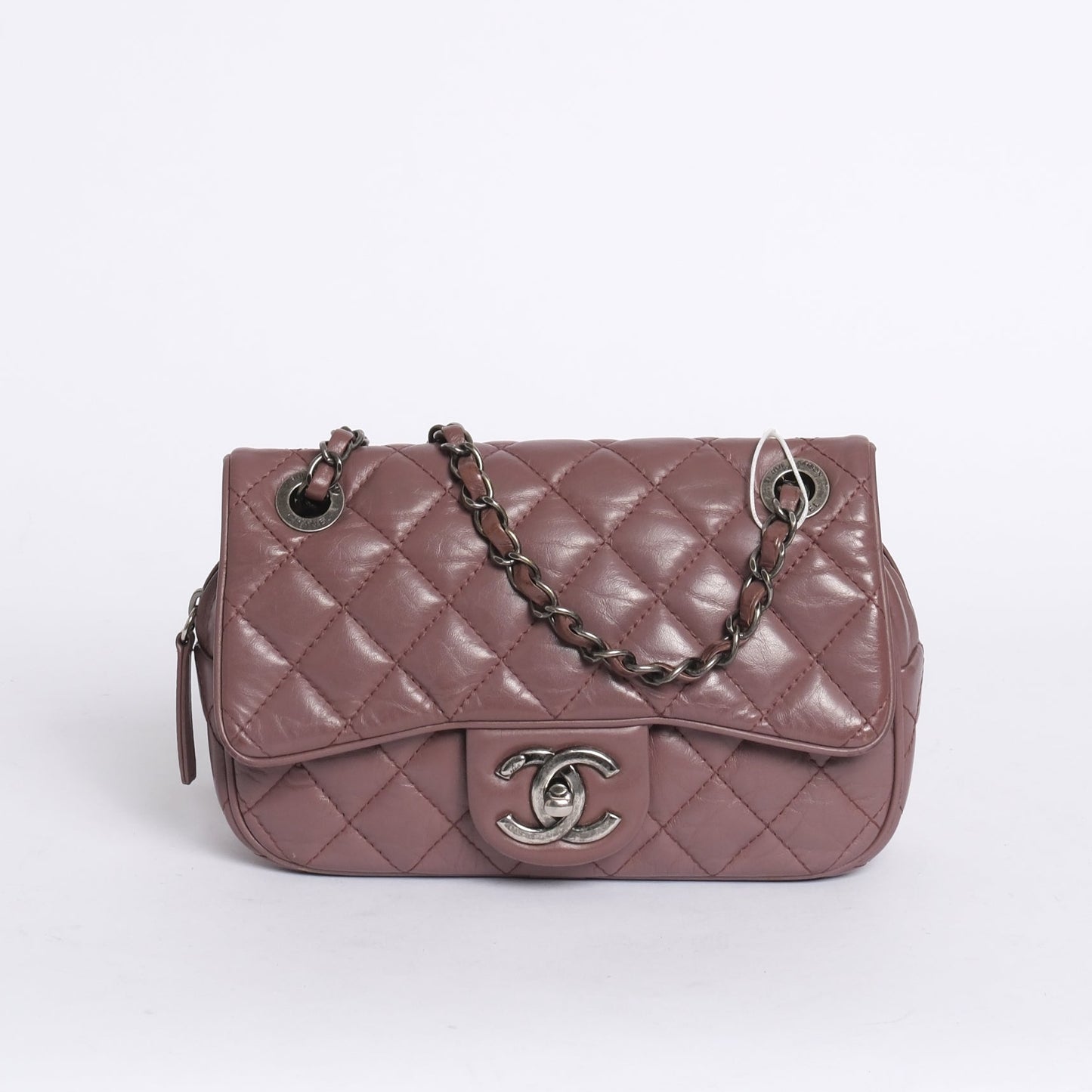 Chanel Mauve Lambskin Leather Quilted Mini Chain Shoulder Flap