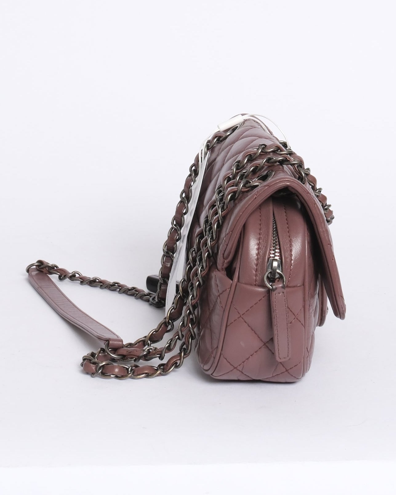 Chanel Mauve Lambskin Leather Quilted Mini Chain Shoulder Flap