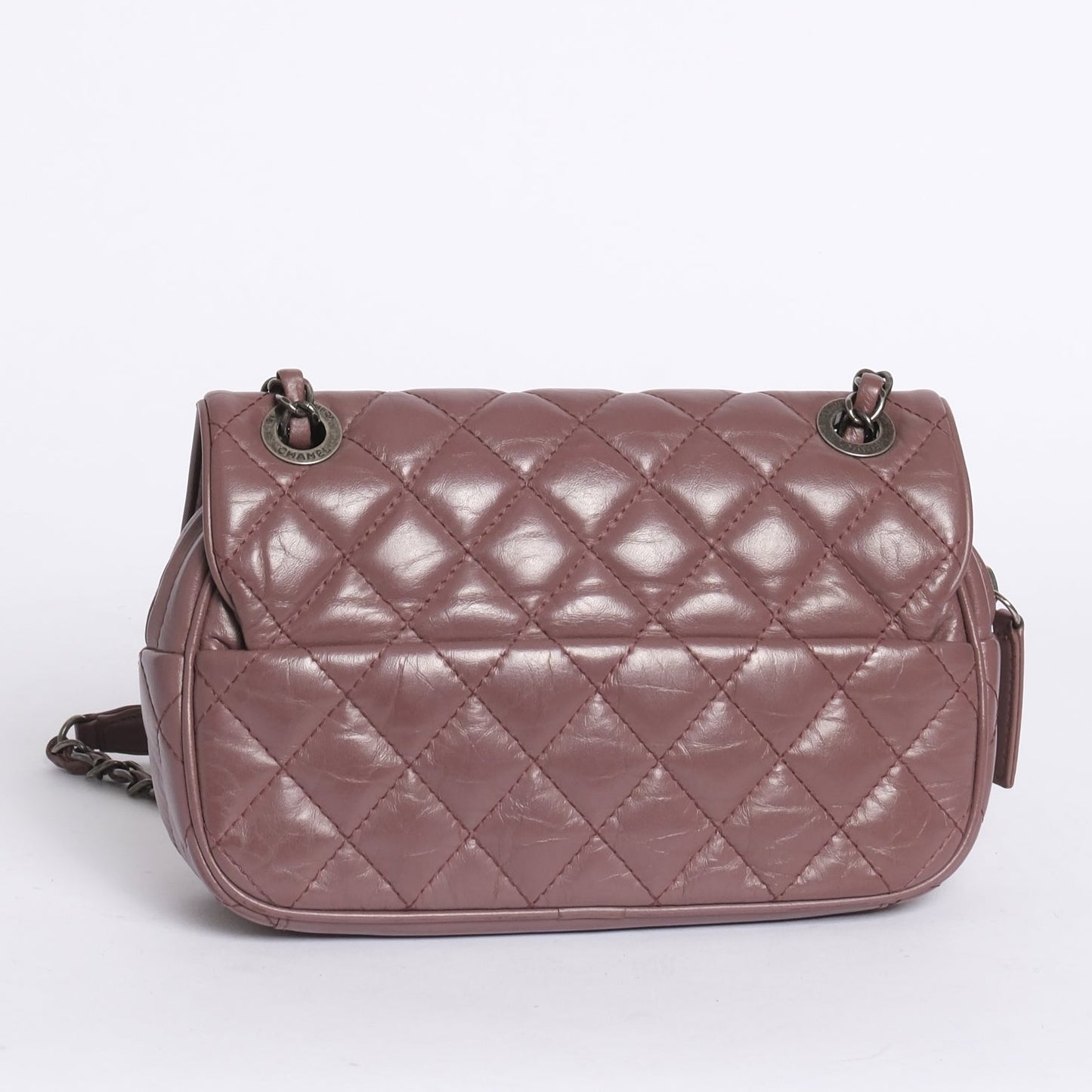 Chanel Mauve Lambskin Leather Quilted Mini Chain Shoulder Flap