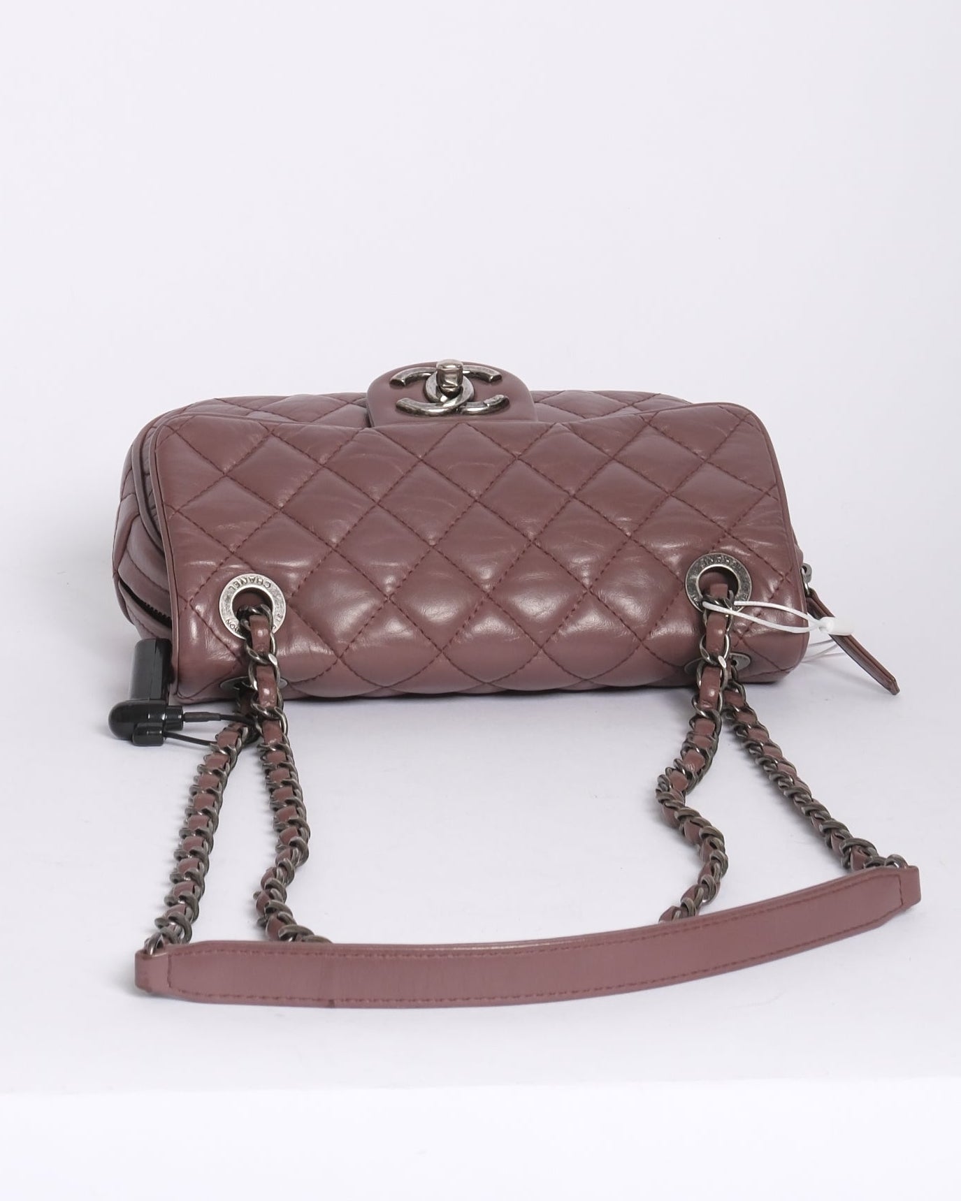 Chanel Mauve Lambskin Leather Quilted Mini Chain Shoulder Flap