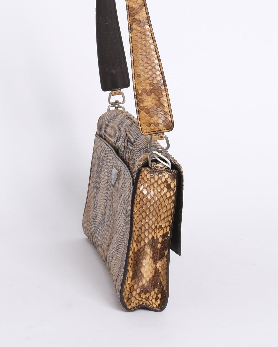 Prada Brown Python Leather Shoulder Bag