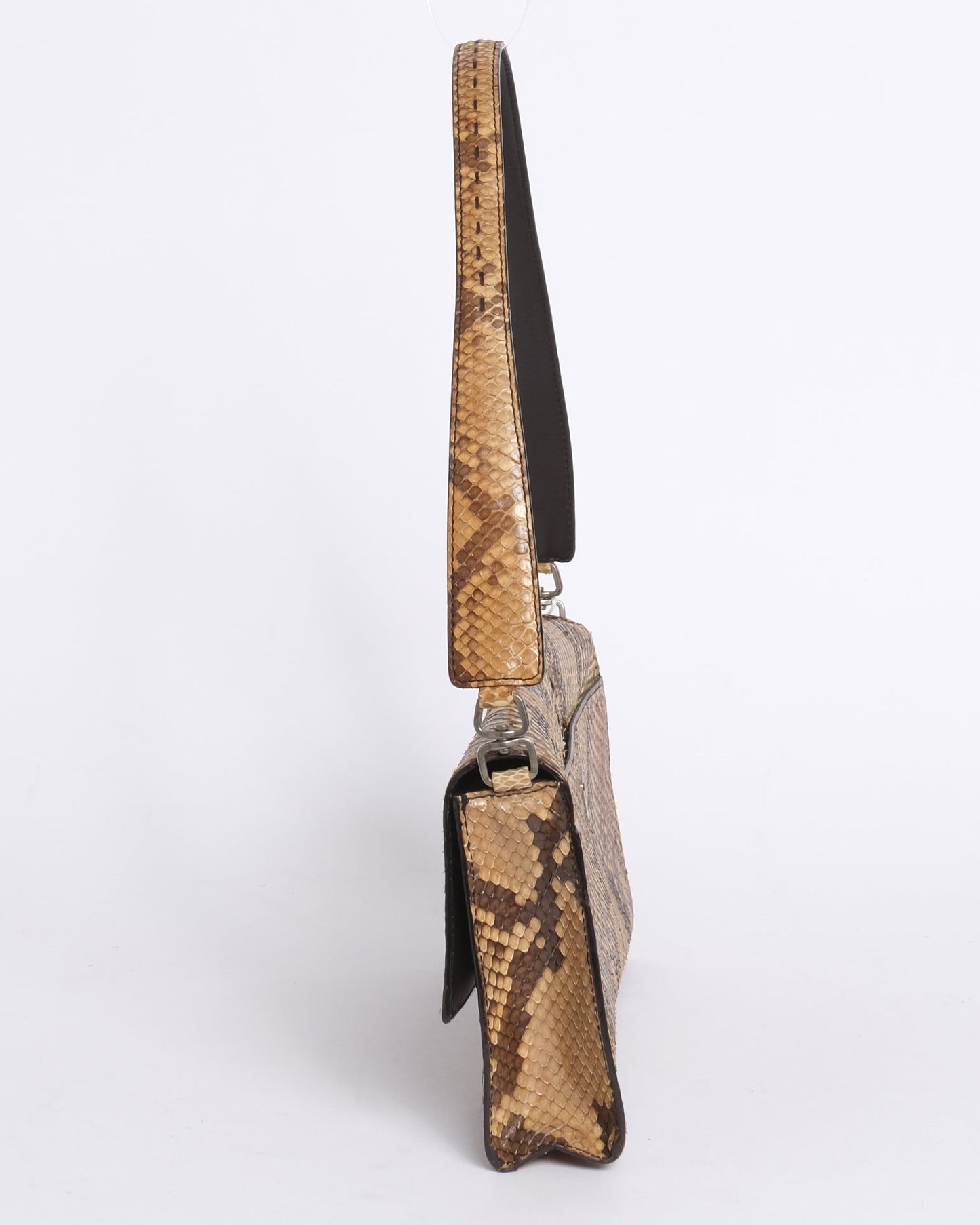 Prada Brown Python Leather Shoulder Bag