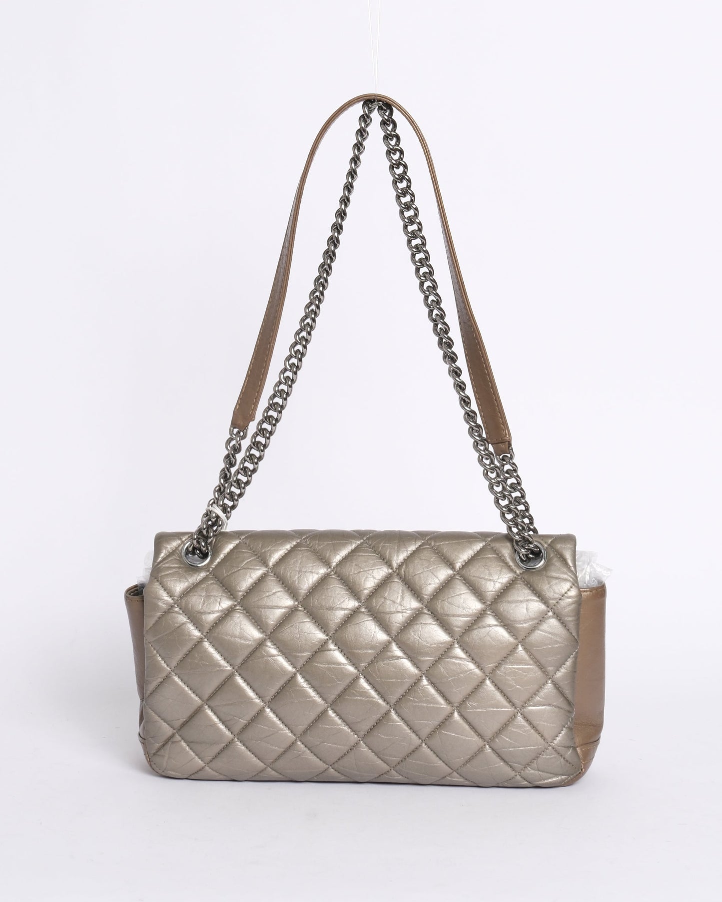 Chanel 2012 Champagne Metallic Lambskin Leather Flap Bag