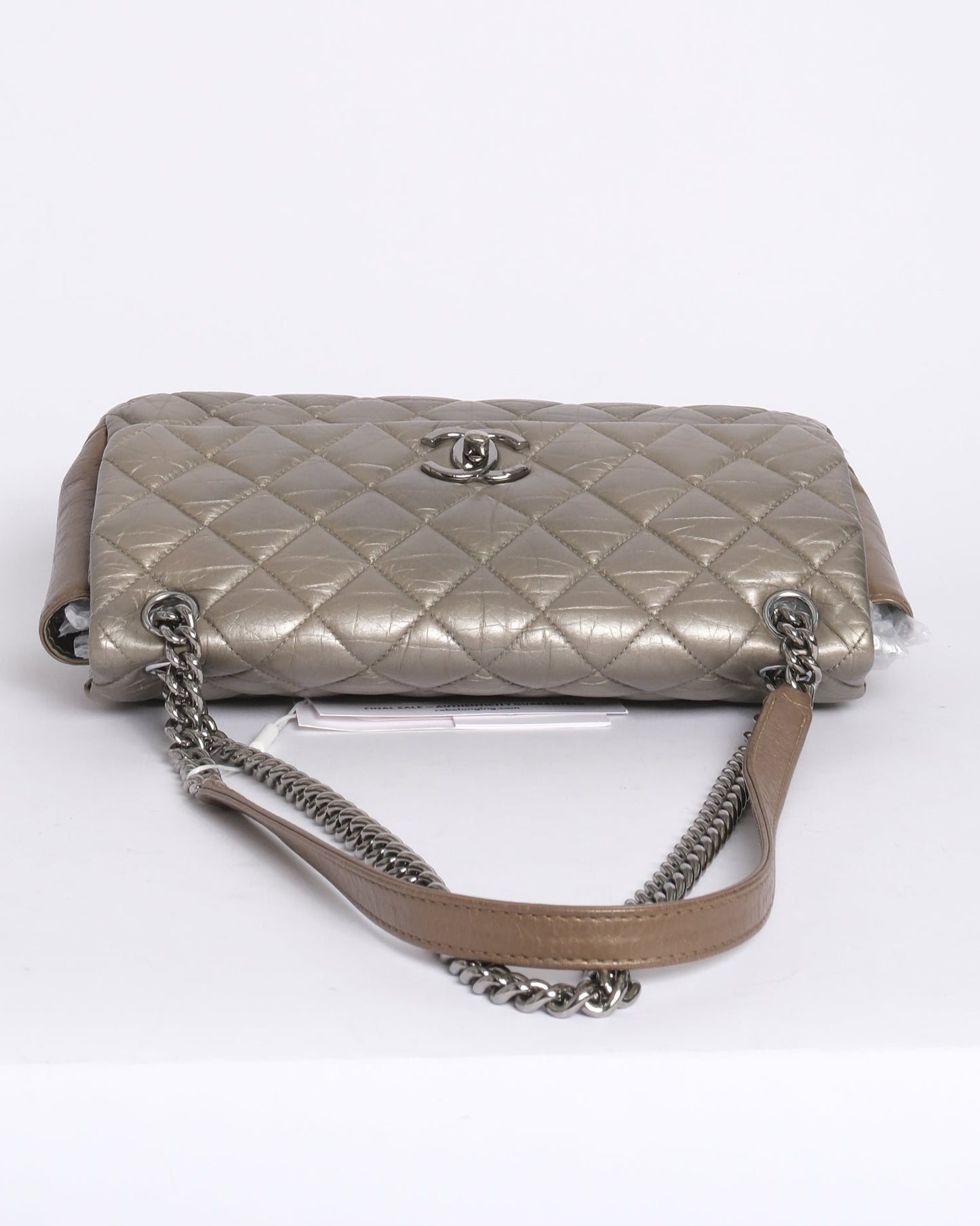 Chanel 2012 Champagne Metallic Lambskin Leather Flap Bag