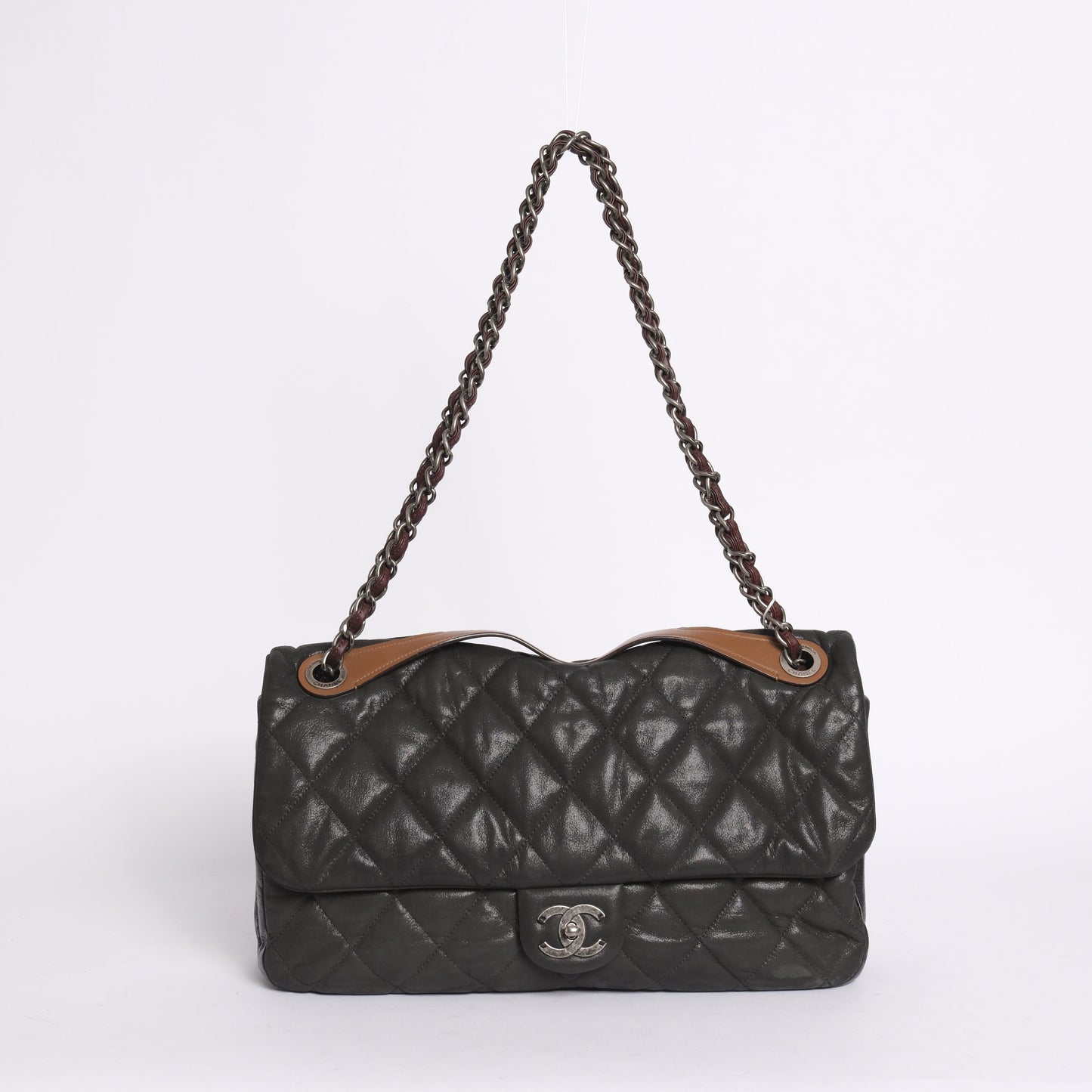 Chanel Iridescent Gray ‘In The Mix’ Matelasse 2-Way Maxi Flap