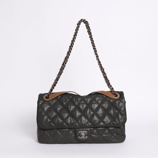 Chanel Iridescent Gray ‘In The Mix’ Matelasse 2-Way Maxi Flap