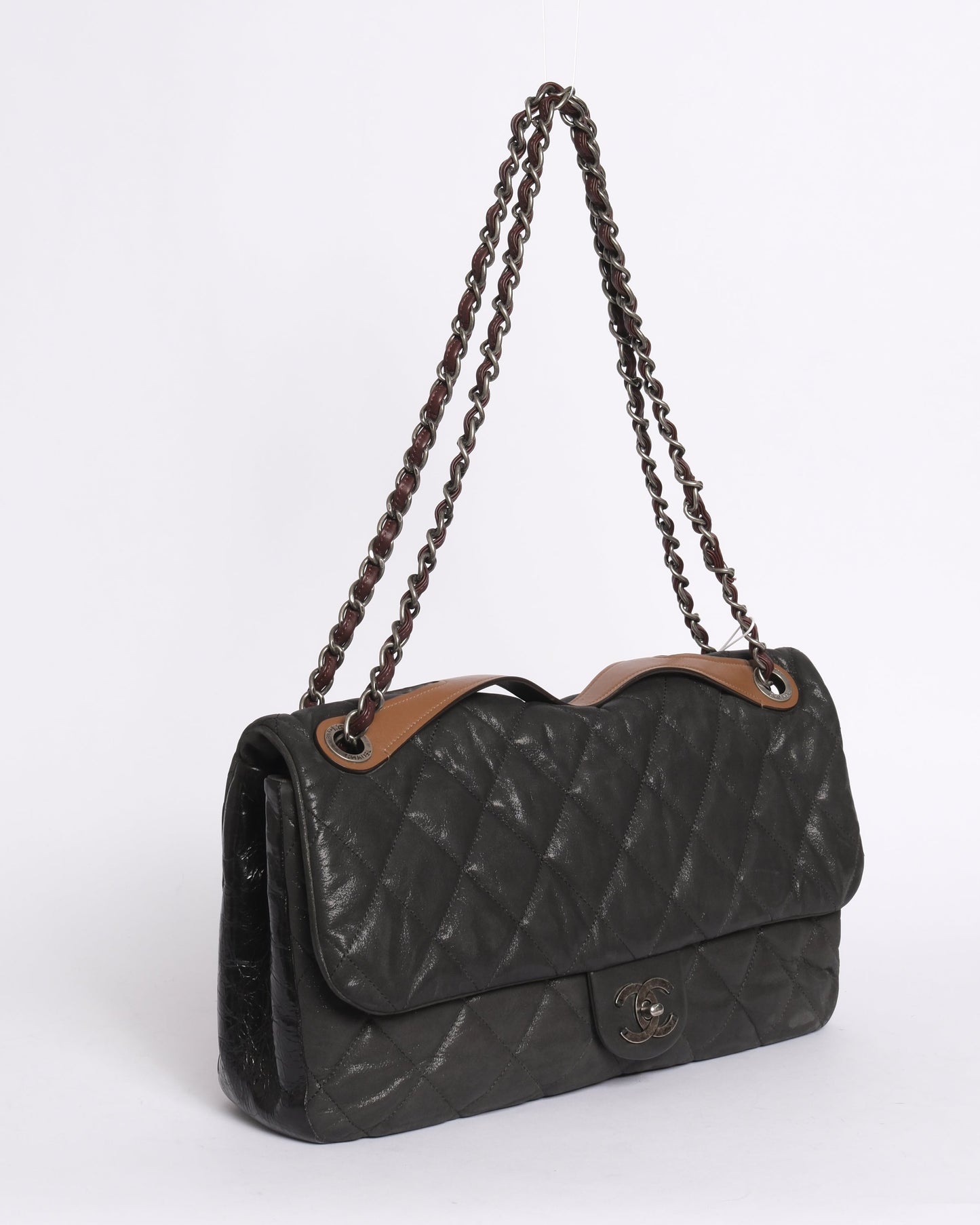 Chanel Iridescent Gray ‘In The Mix’ Matelasse 2-Way Maxi Flap