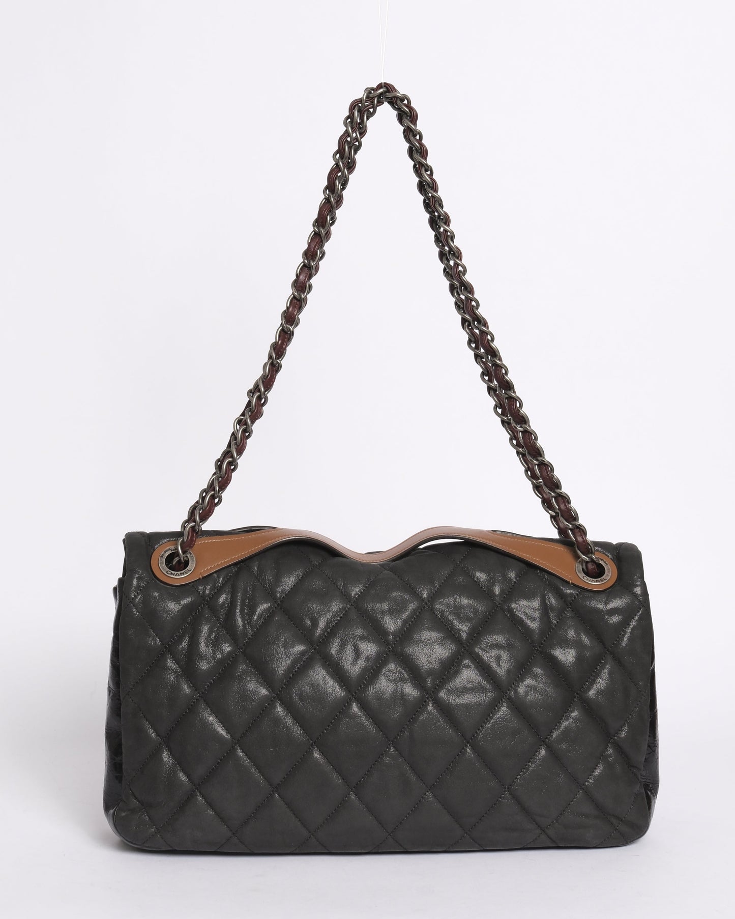 Chanel Iridescent Gray ‘In The Mix’ Matelasse 2-Way Maxi Flap