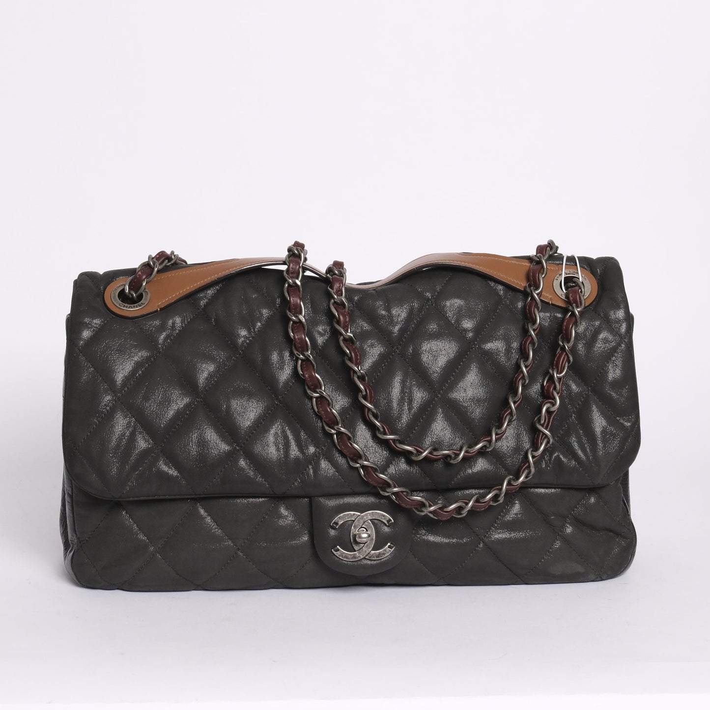 Chanel Iridescent Gray ‘In The Mix’ Matelasse 2-Way Maxi Flap