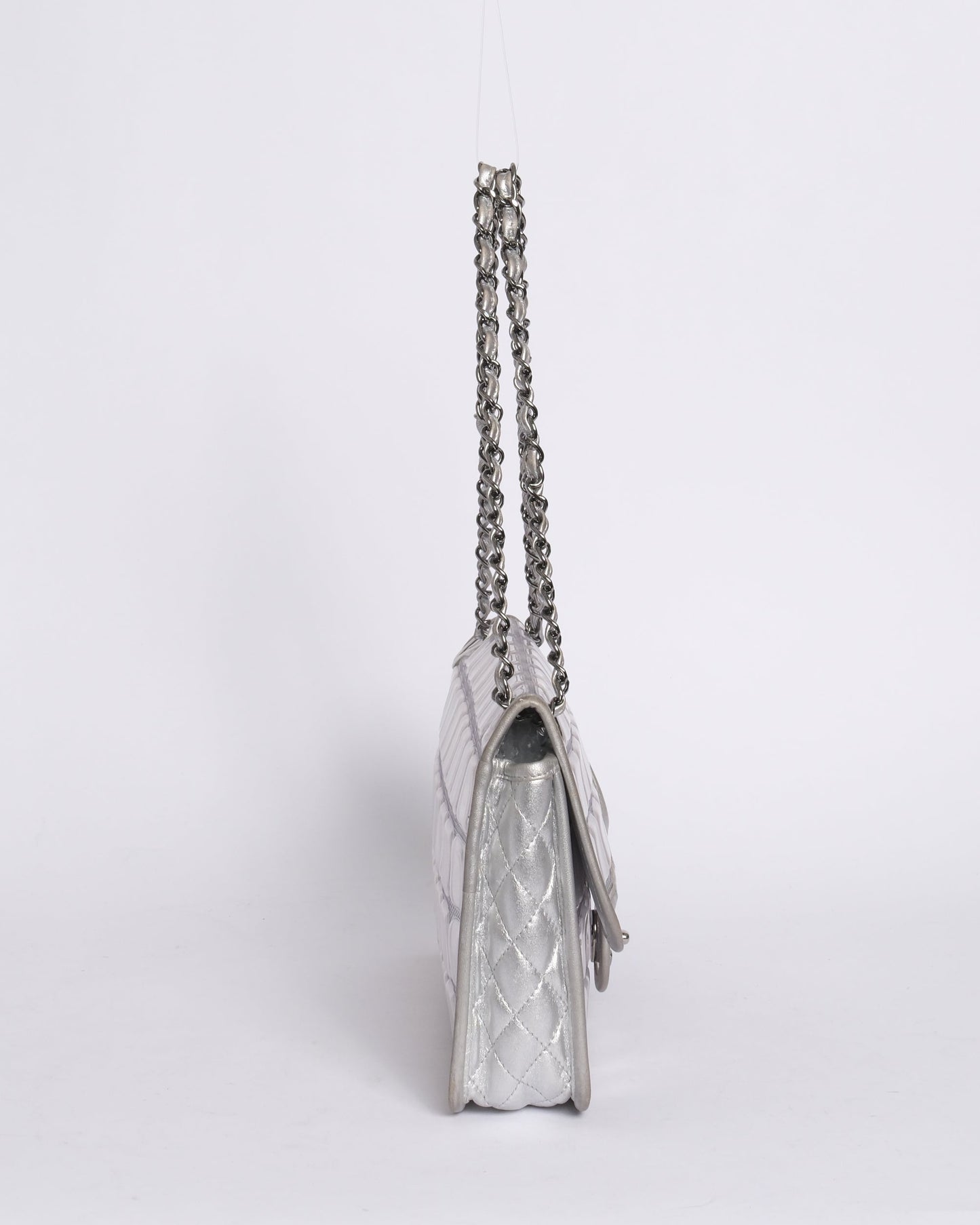 Chanel PVC & Lambskin Silver Ice Cube Flap Bag