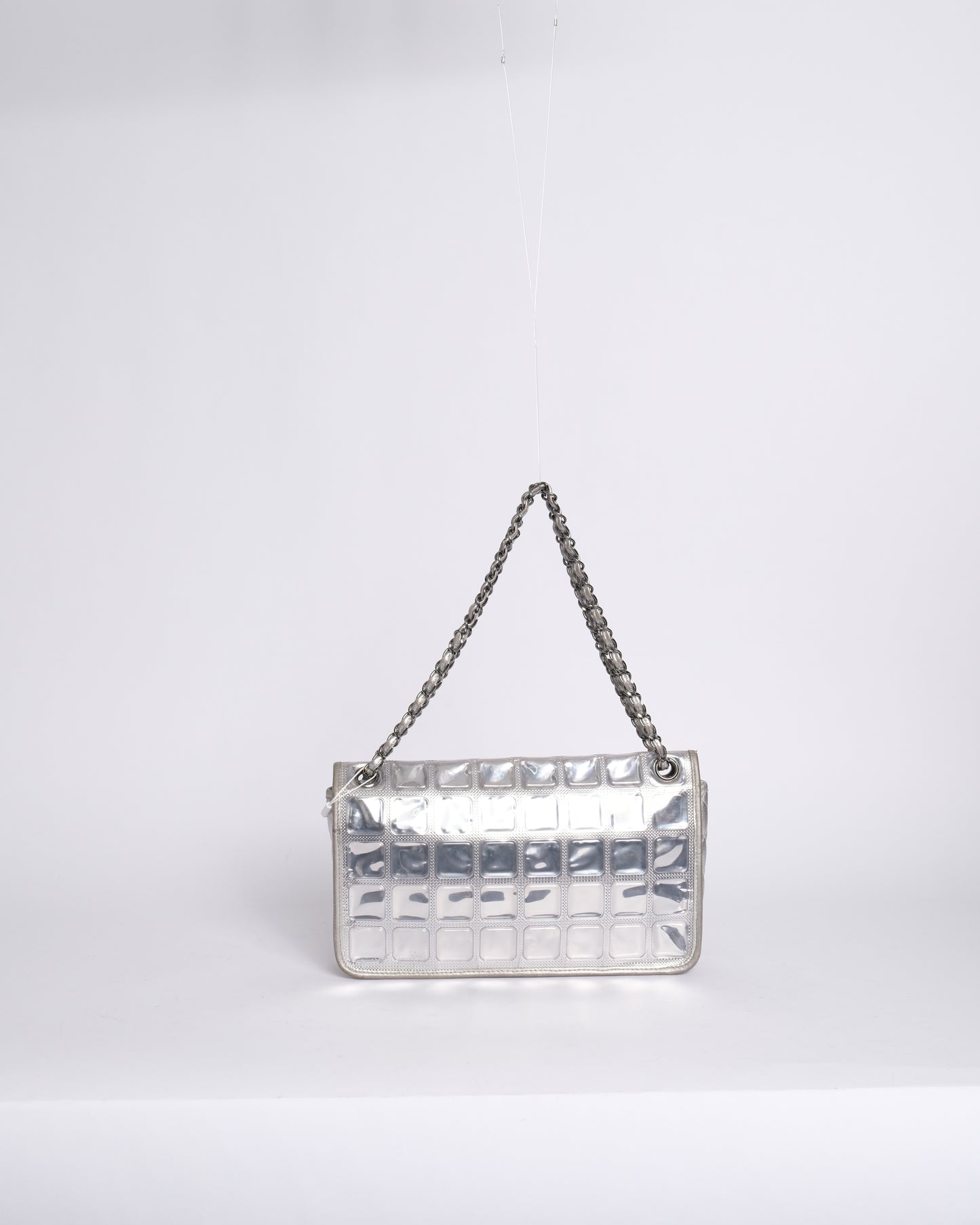 Chanel PVC & Lambskin Silver Ice Cube Flap Bag