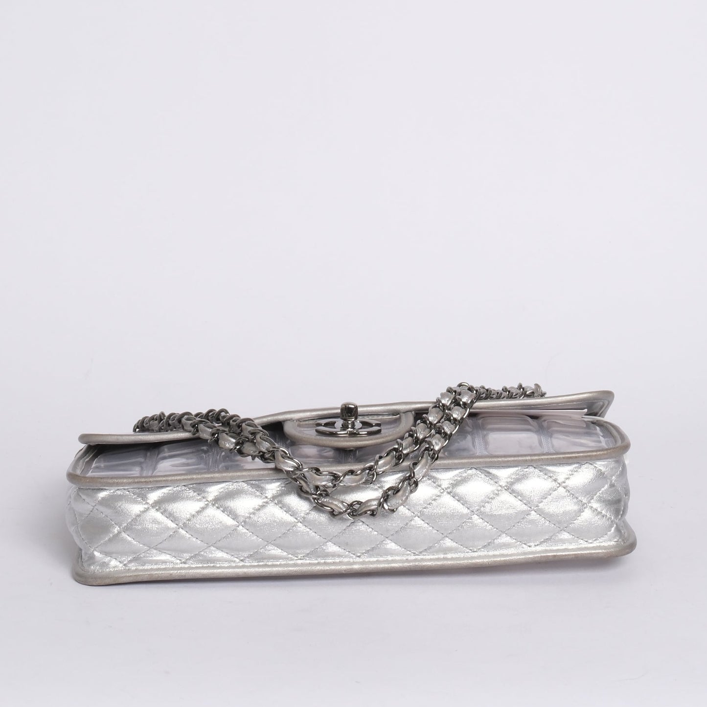 Chanel PVC & Lambskin Silver Ice Cube Flap Bag
