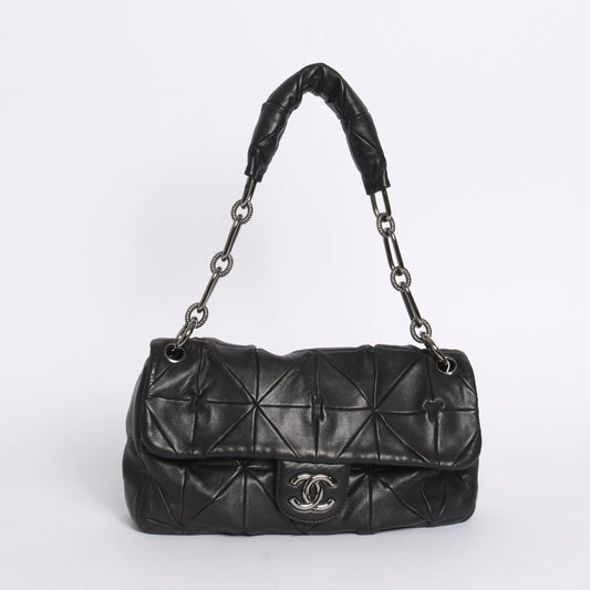 Chanel Black Lambskin Leather Origami Quilted Flap SHW