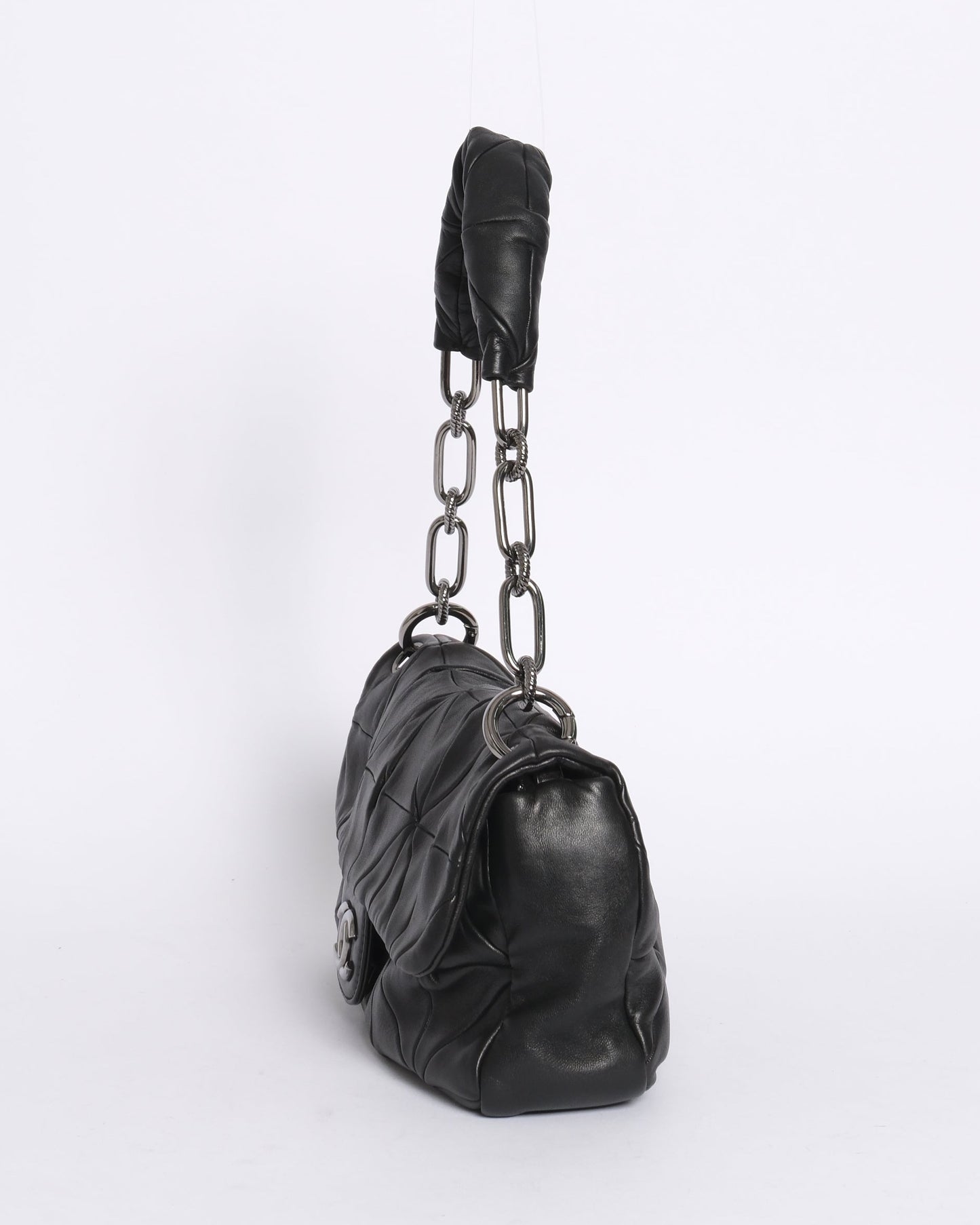 Chanel Black Lambskin Leather Origami Quilted Flap SHW