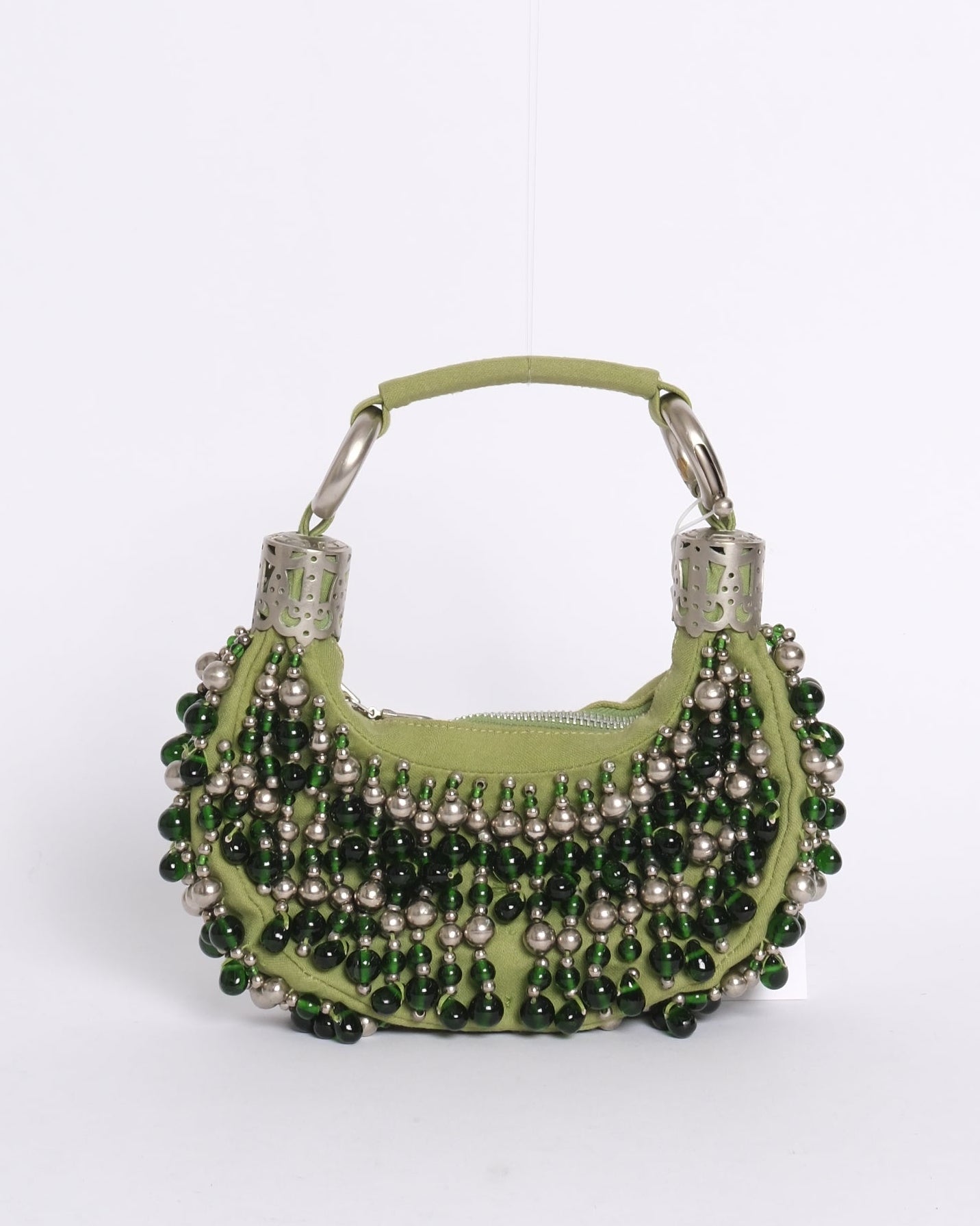 Chloe Green Multicolored Beaded Bracelet Bag