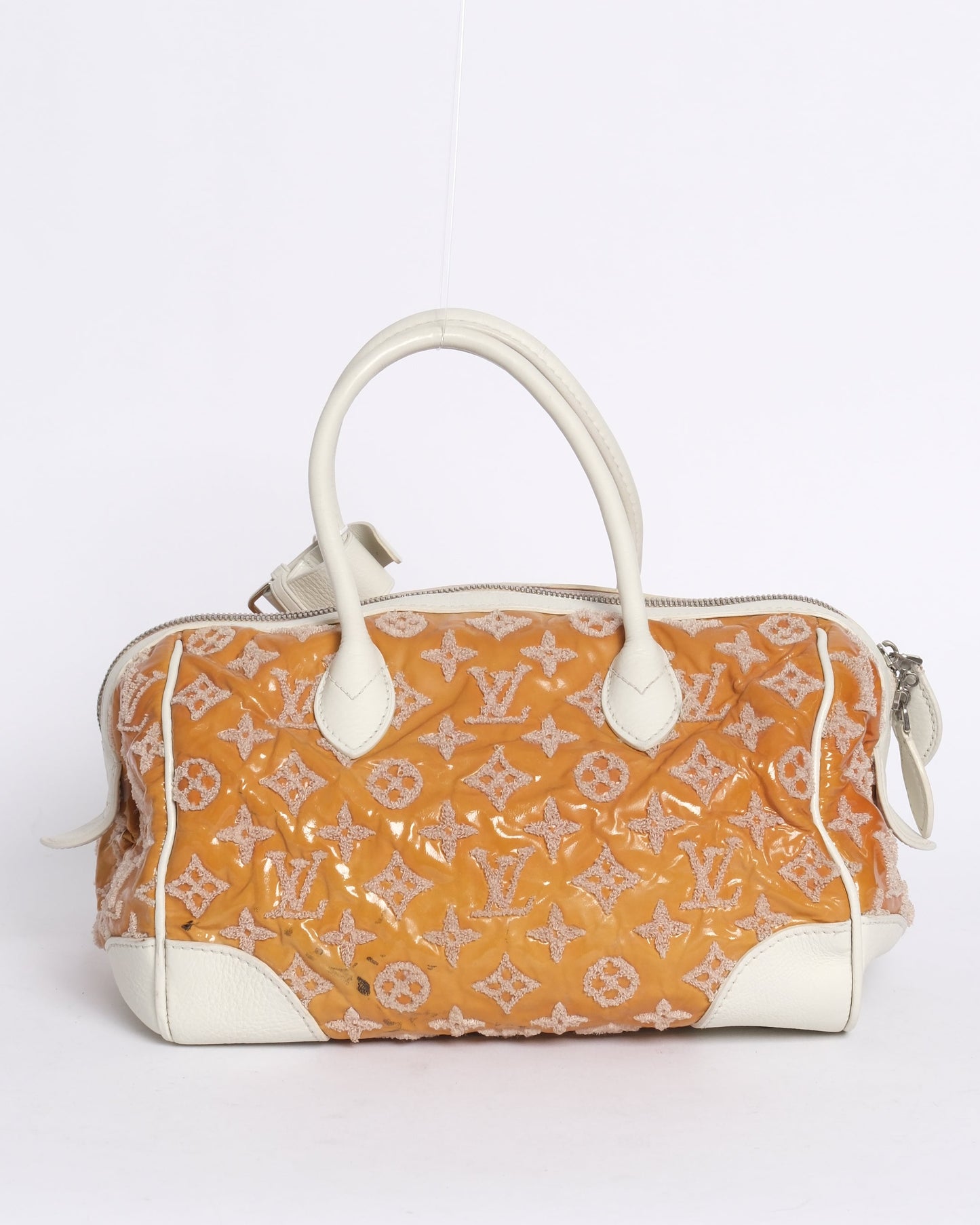 Louis Vuitton 2012 Orange Patent Leather Monogram Booklet Speedy