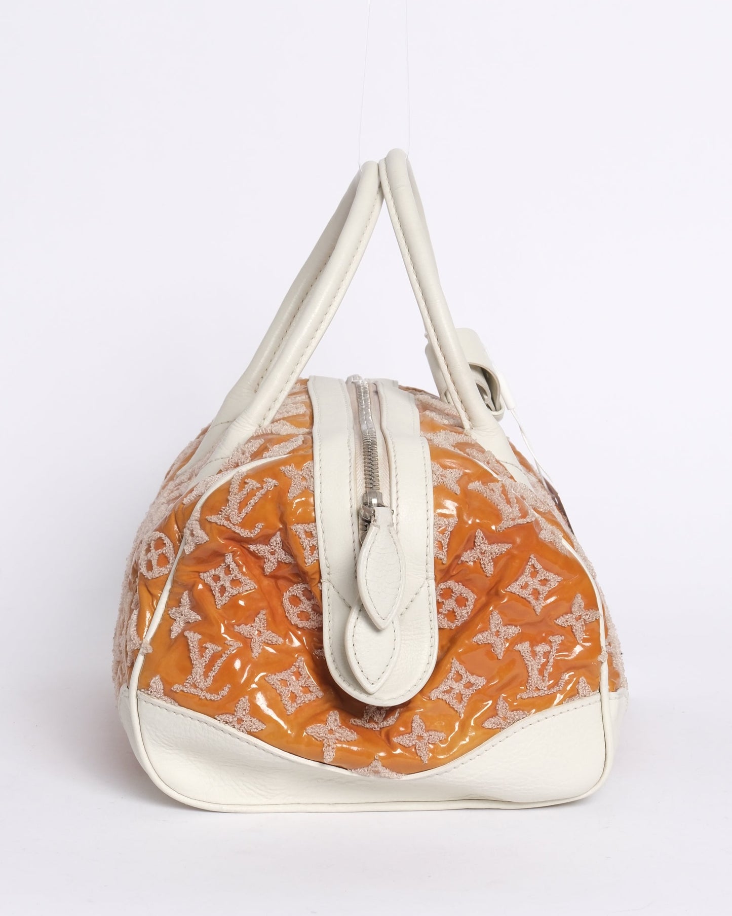 Louis Vuitton 2012 Orange Patent Leather Monogram Booklet Speedy