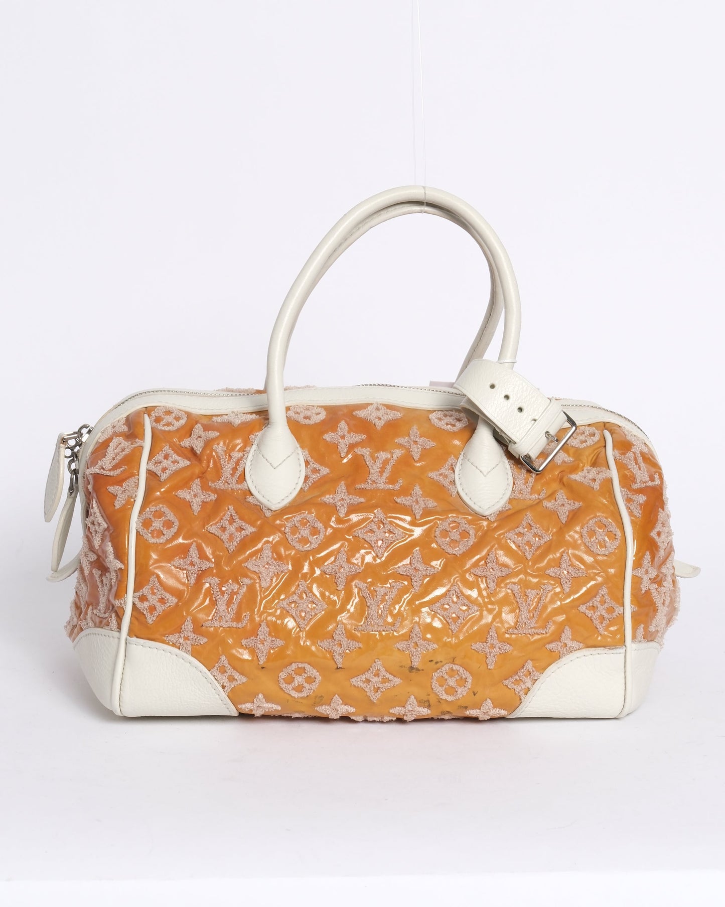 Louis Vuitton 2012 Orange Patent Leather Monogram Booklet Speedy
