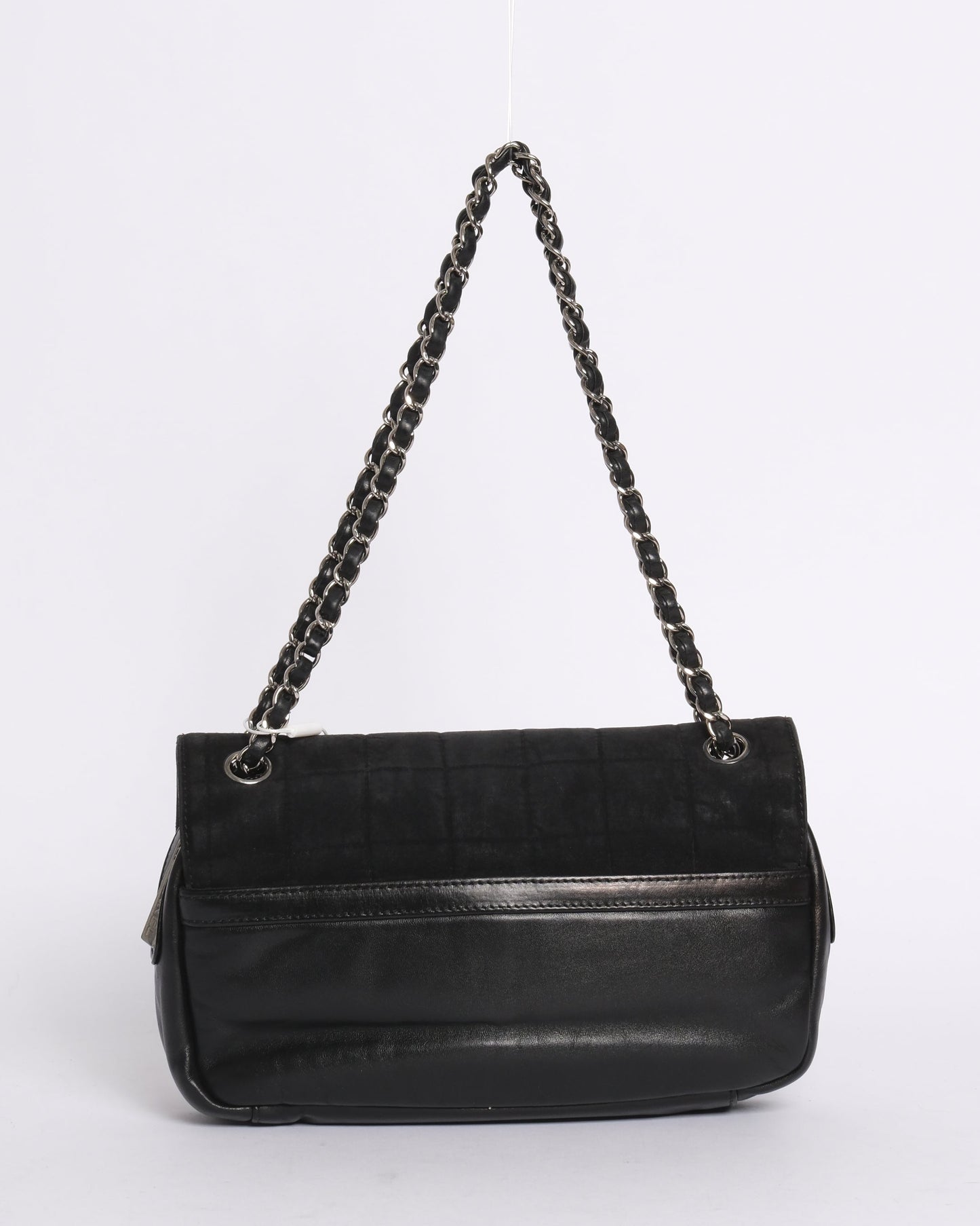 Chanel Black Suede & Leather Chocolate Bar Sports Ligne Flap