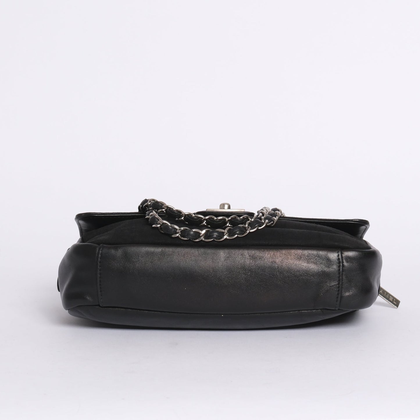 Chanel Black Suede & Leather Chocolate Bar Sports Ligne Flap
