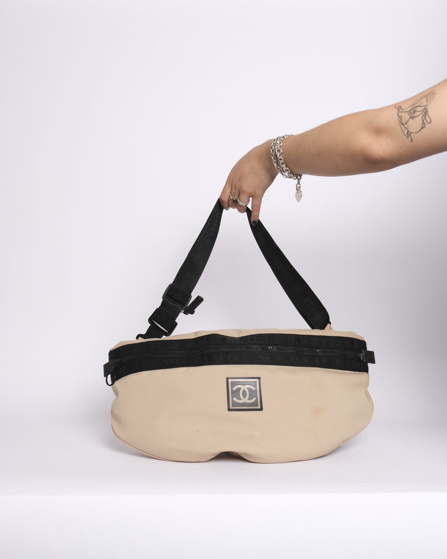 Chanel Ivory Nylon Sports Belt Bag