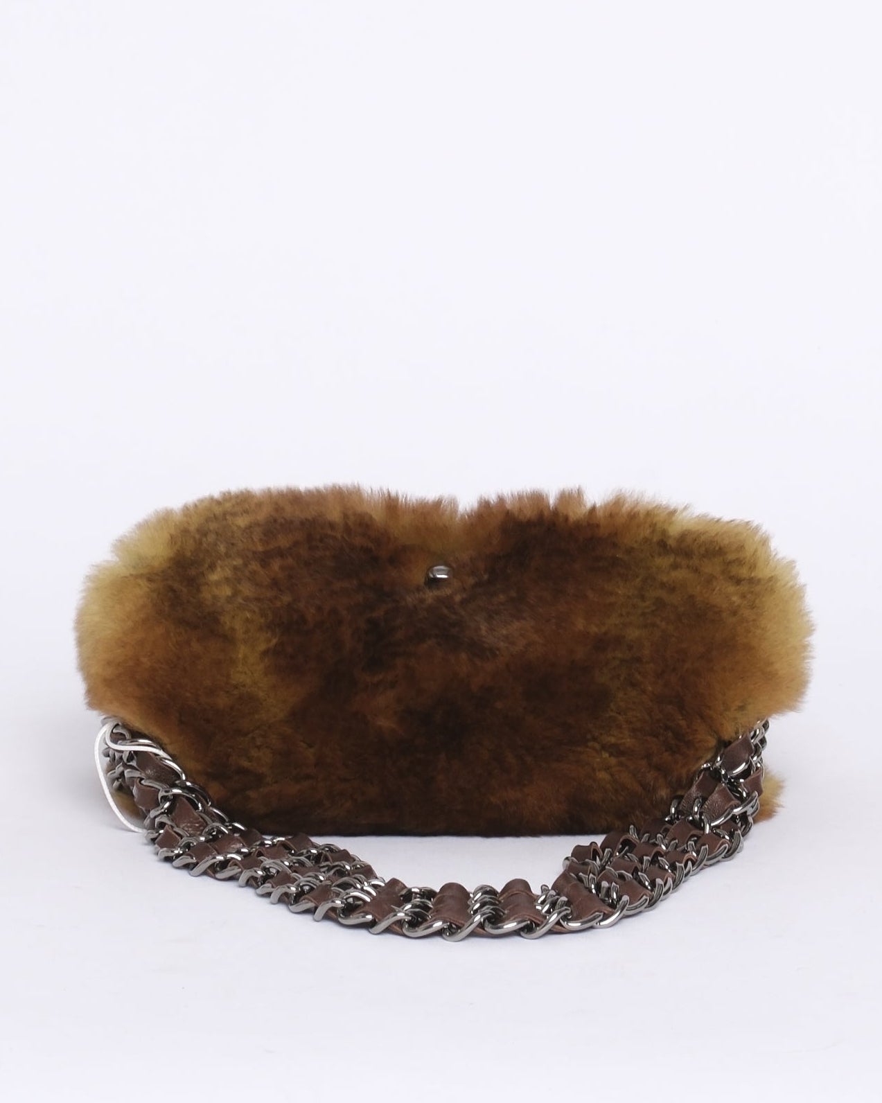 RARE Chanel Rabbit Fur Green Ombré 3 Strand Mini Flap Bag
