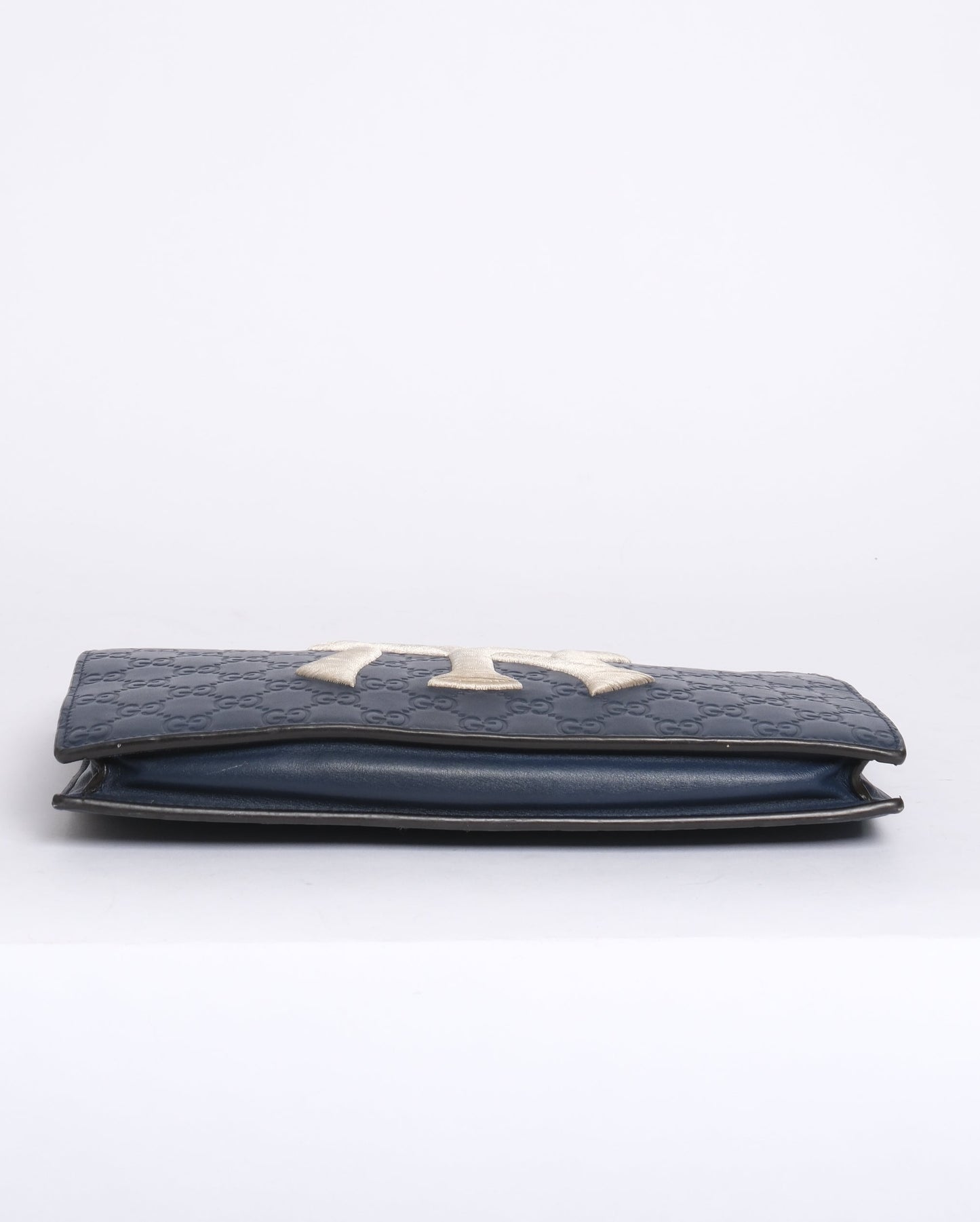 Gucci x MLB Navy & White Monogram Leather Clutch