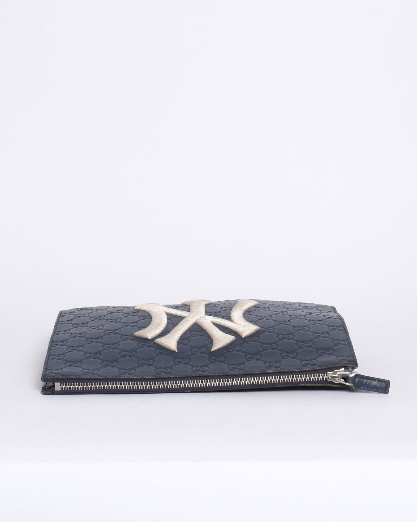 Gucci x MLB Navy & White Monogram Leather Clutch