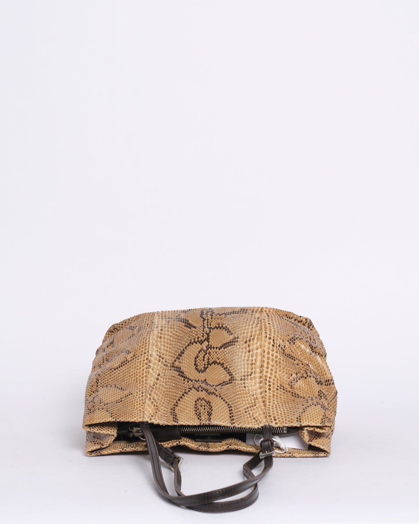 Prada Brown Snakeskin Leather Shoulder Bag
