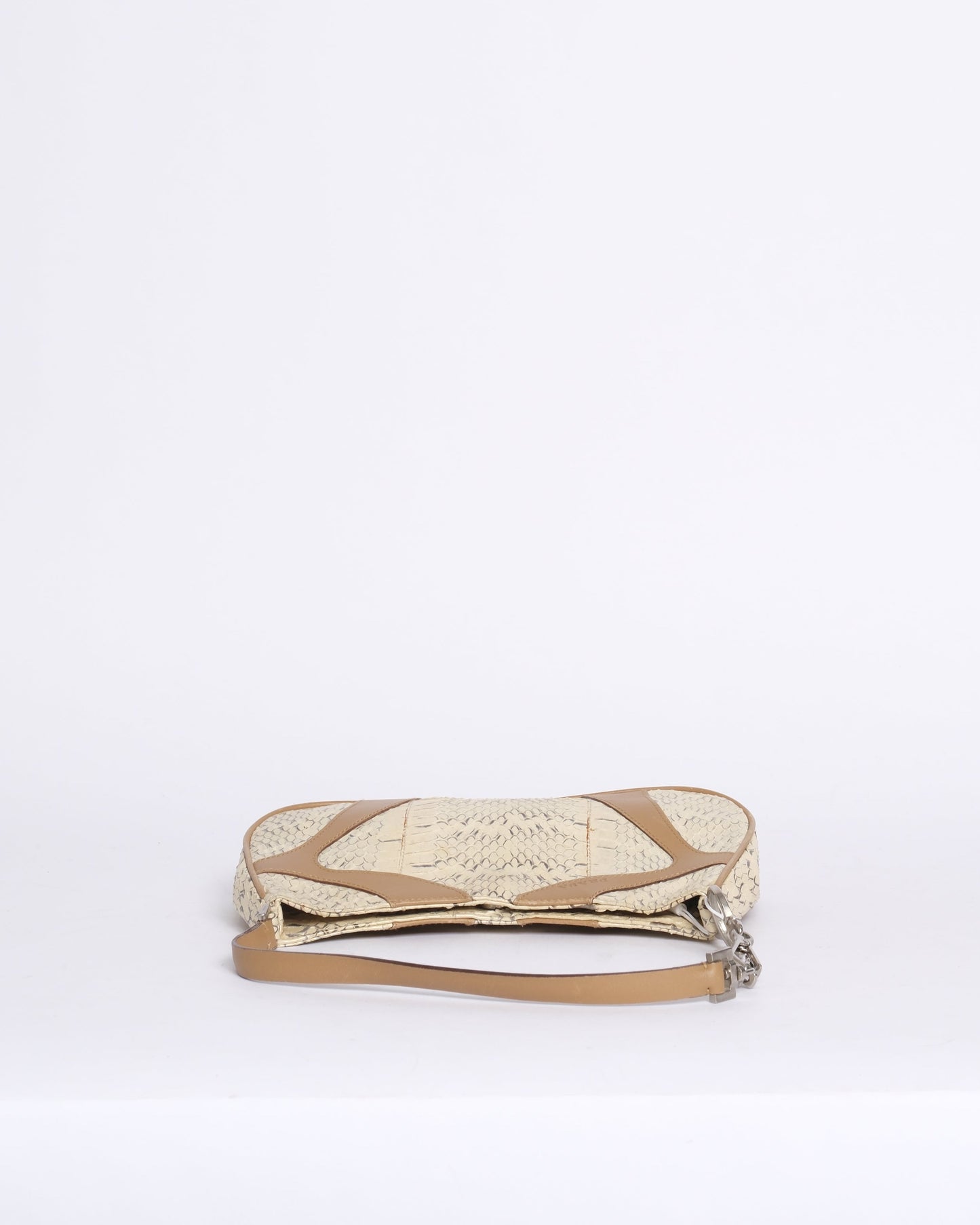 RARE Prada Sport Beige & Brown Metallic Python Leather Small  Shoulder Bag