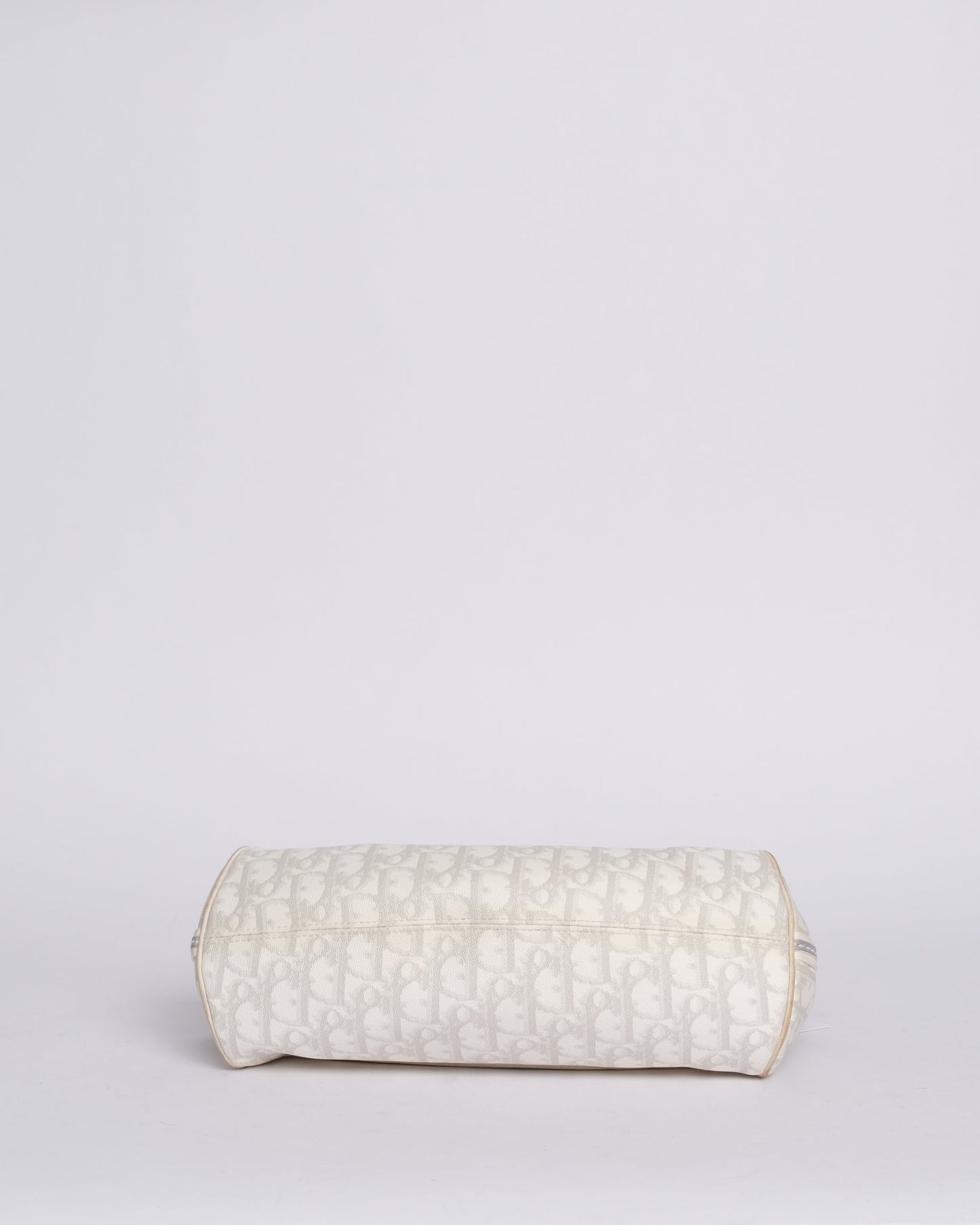 Christian Dior White & Gray PVC Leather Shoulder Bag