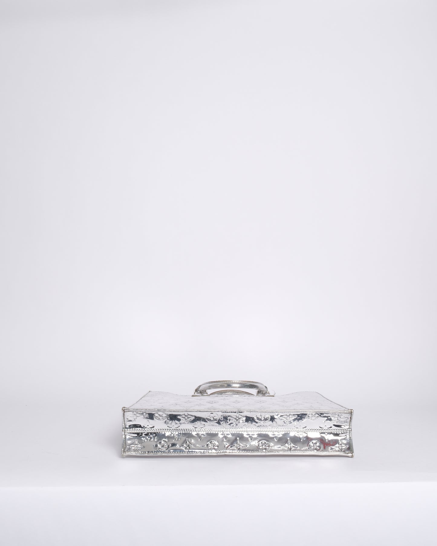 Louis Vuitton Silver Metallic Vernis Monogram Sac Plat Handbag