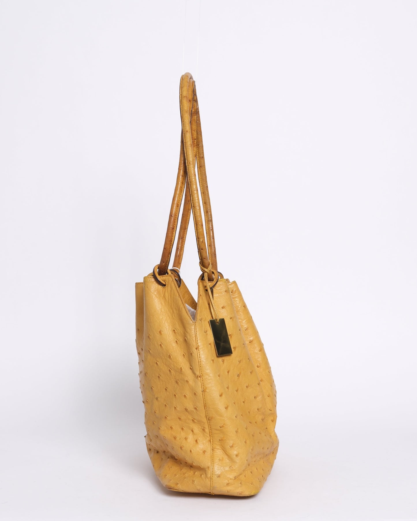 RARE Gucci Yellow Ostrich Shoulder Bag