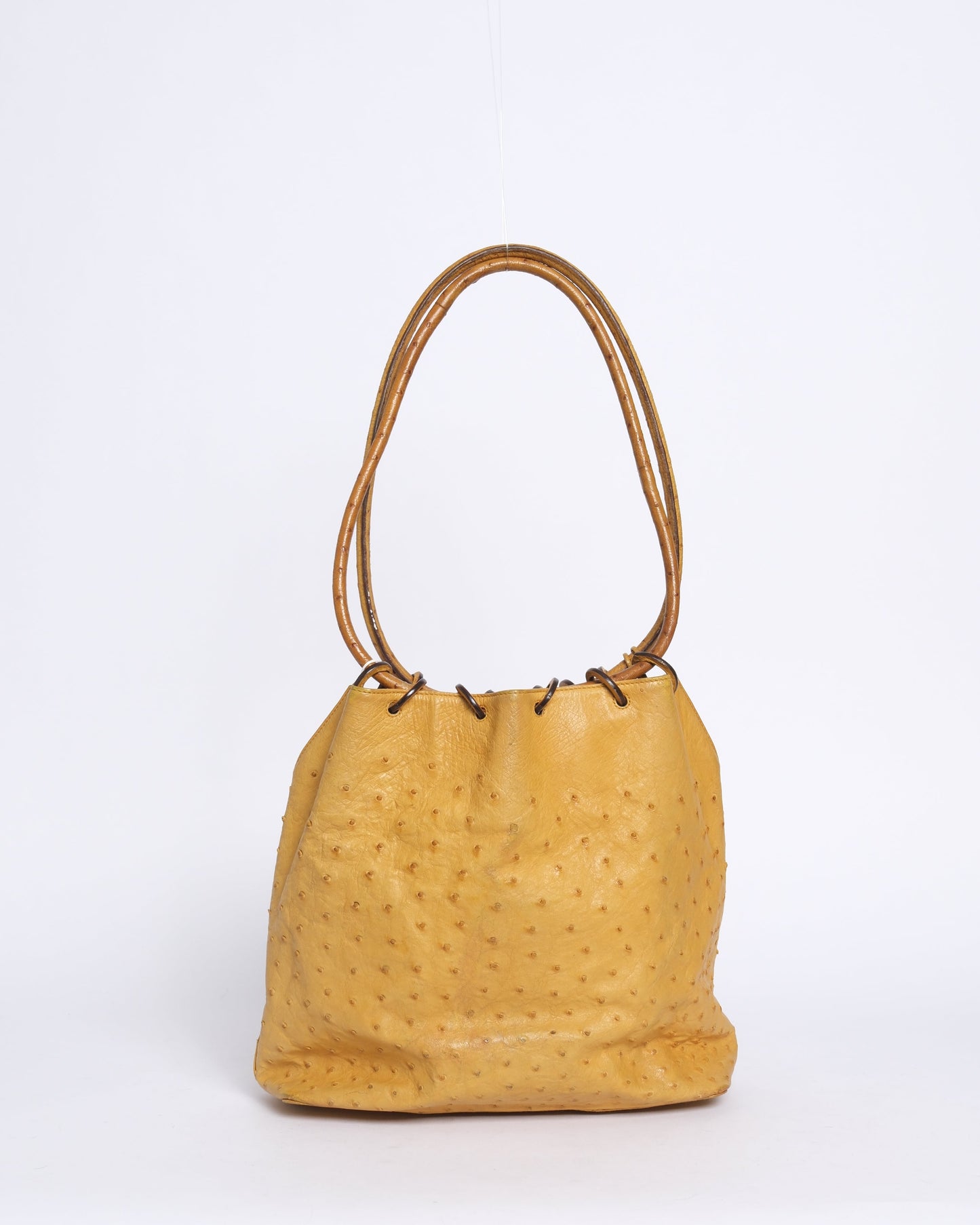 RARE Gucci Yellow Ostrich Shoulder Bag