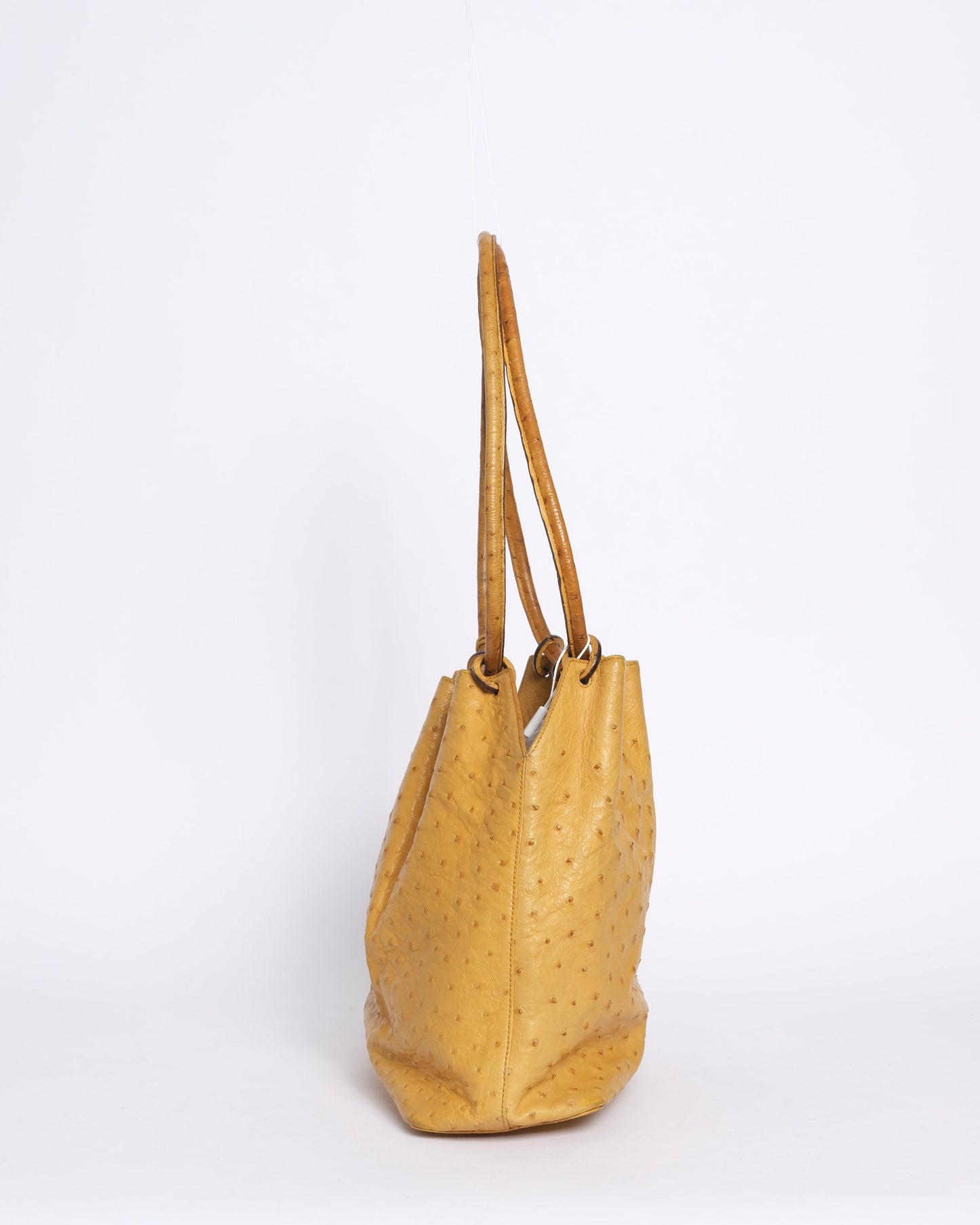 RARE Gucci Yellow Ostrich Shoulder Bag