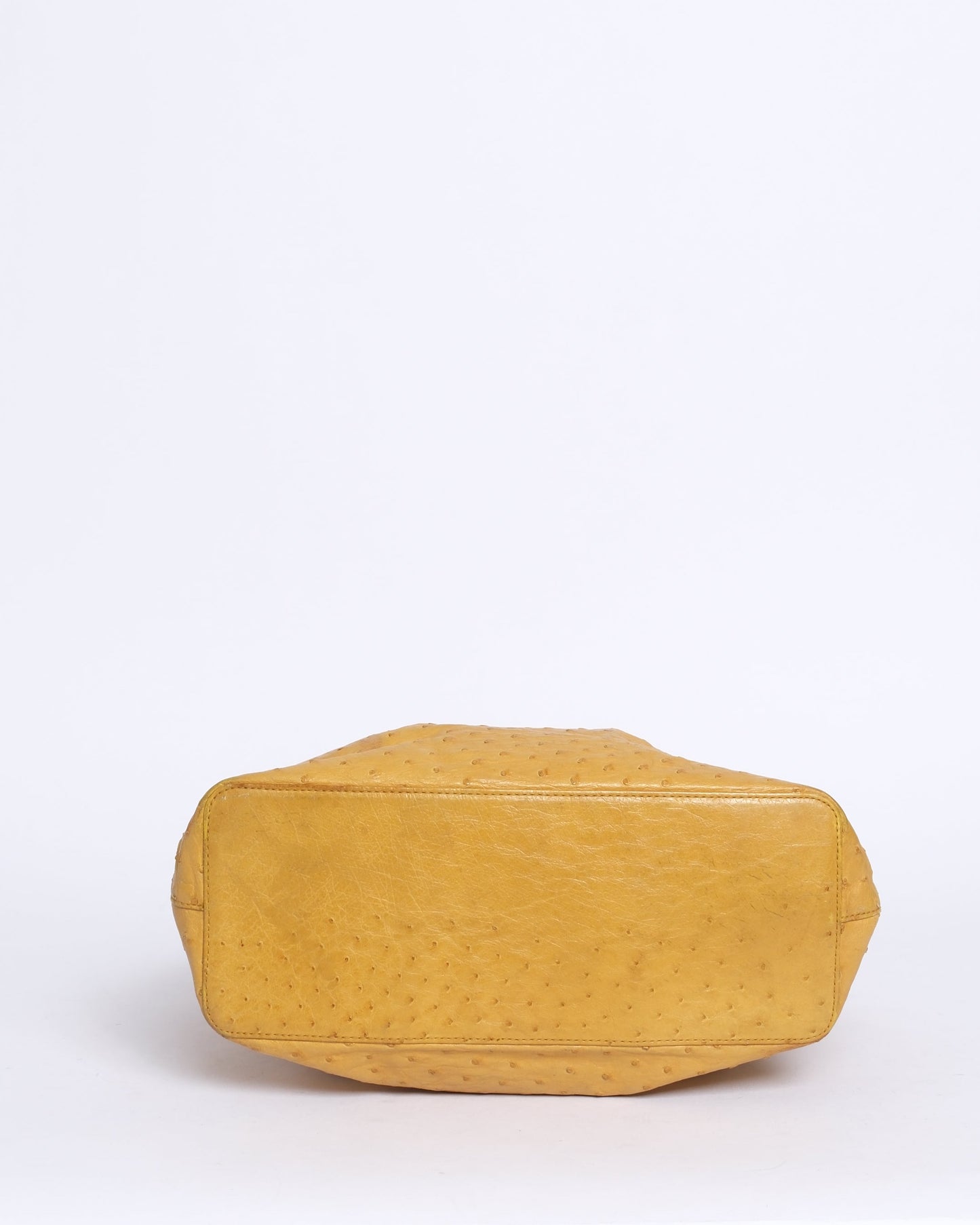 RARE Gucci Yellow Ostrich Shoulder Bag