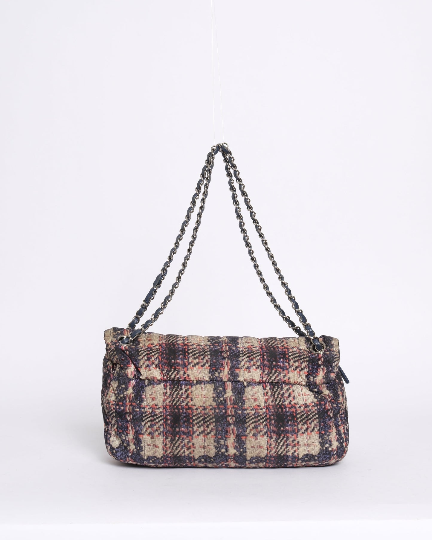 Chanel Multicolor Nylon Printed Tweed Flap