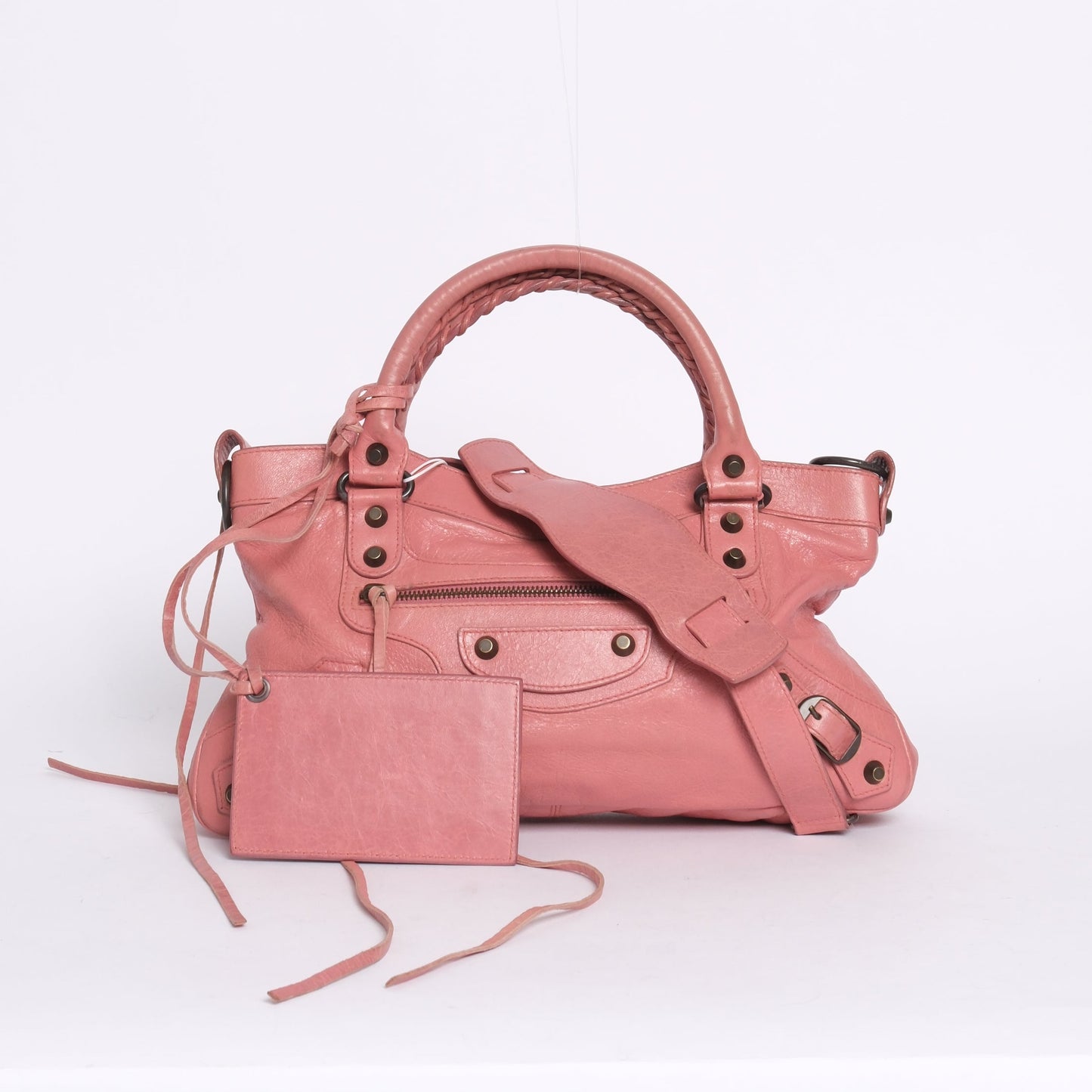 Balenciaga Pink Classic 'The First' Motorcycle City Bag