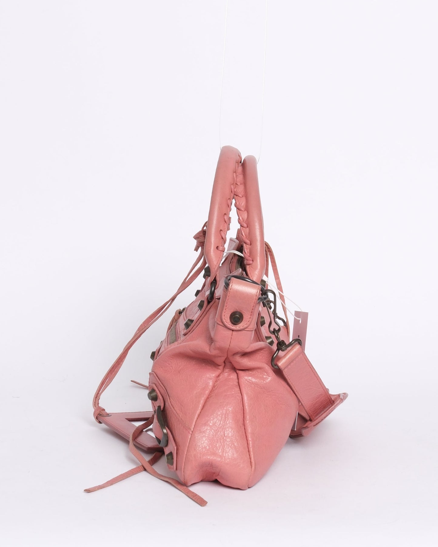 Balenciaga Pink Classic 'The First' Motorcycle City Bag