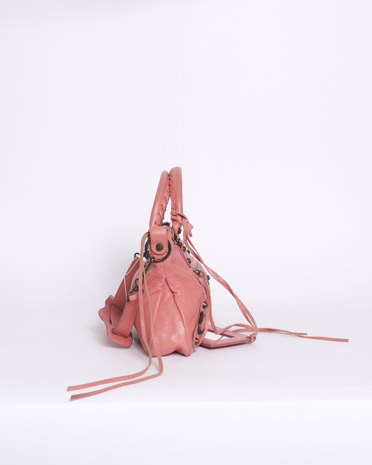 Balenciaga Pink Classic 'The First' Motorcycle City Bag