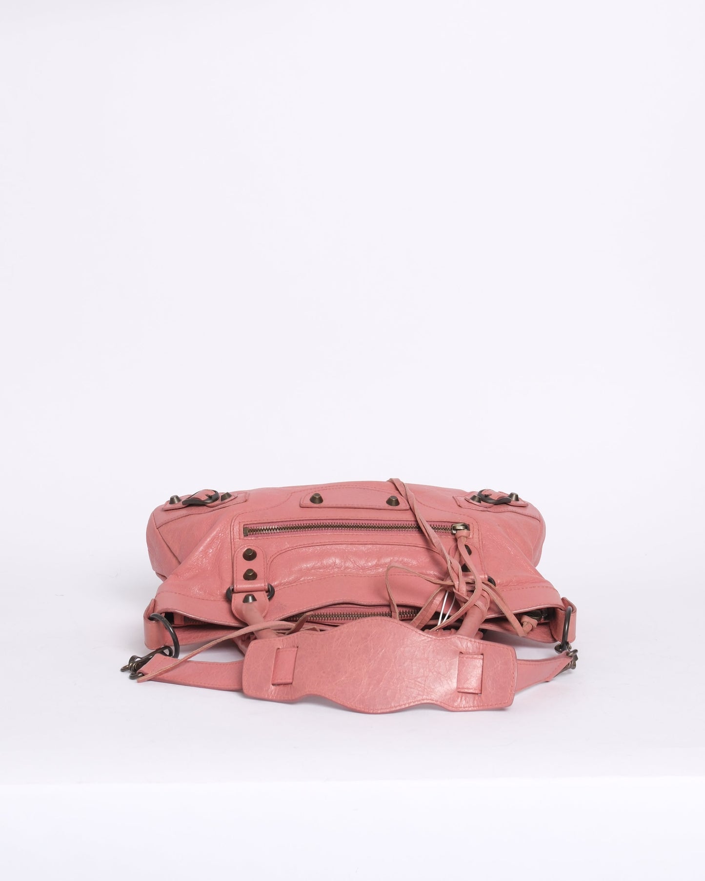 Balenciaga Pink Classic 'The First' Motorcycle City Bag
